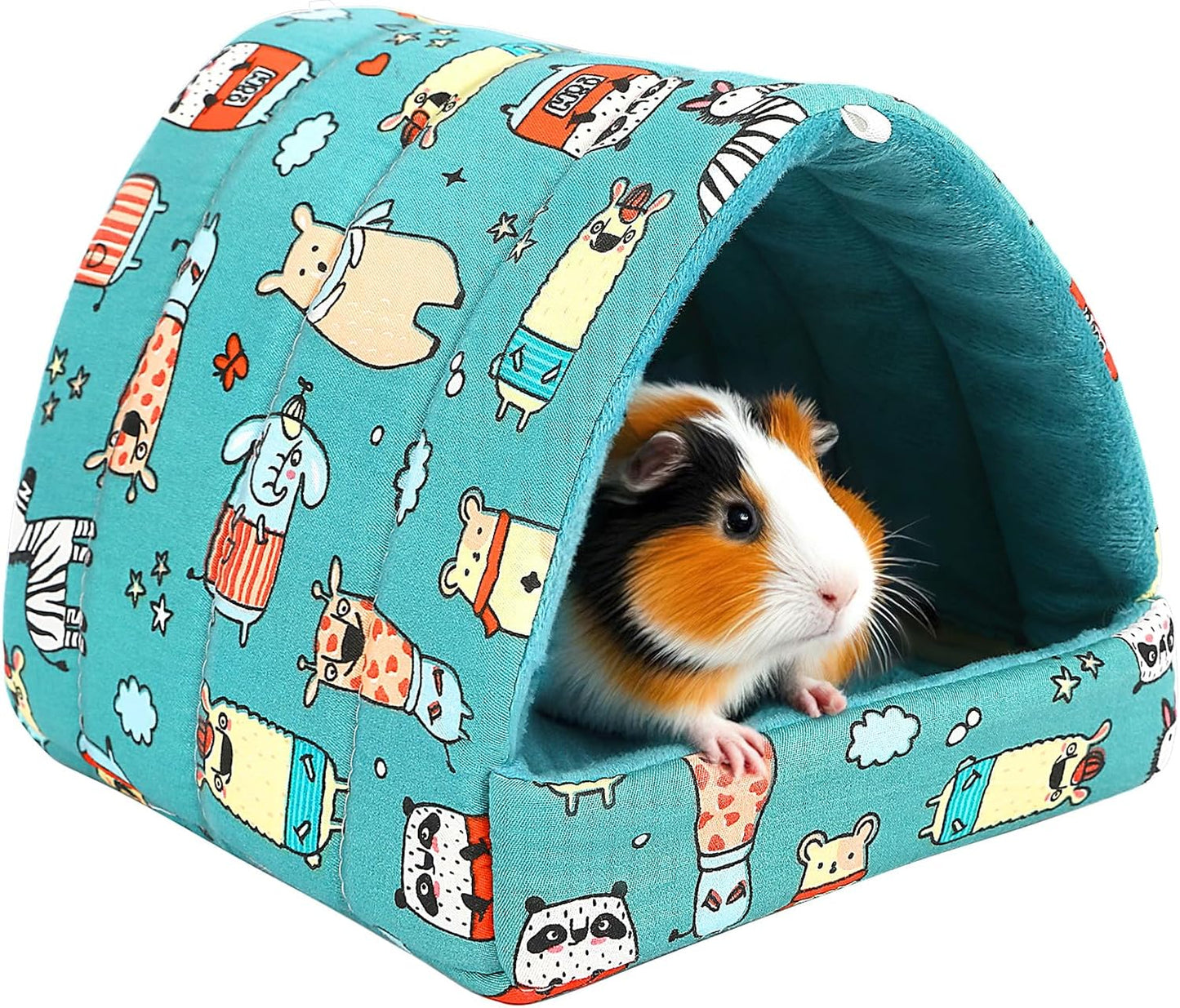 UPINS Guinea Pig Hideout,Guinea Pig Bed Houses Washable Small Animal House Cage Accessories for Dwarf Rabbits Chinchillas Hamsters Hedgehogs Ferrets Bearded Dragons and Rats