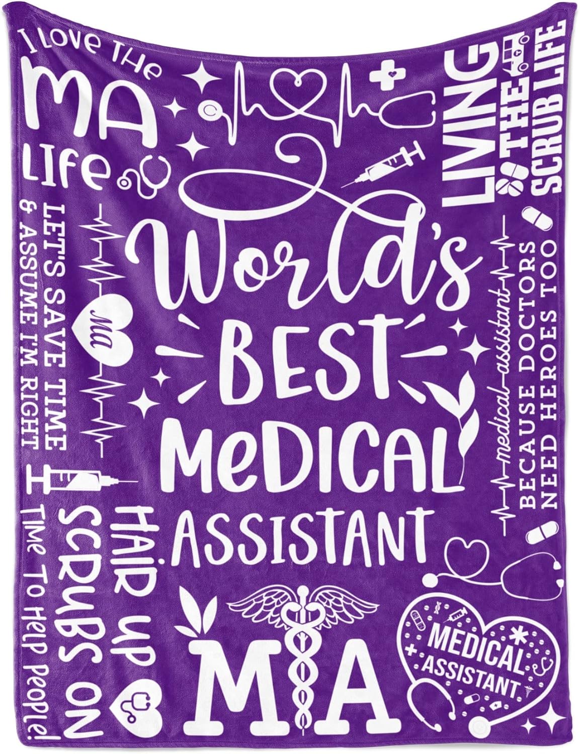 InnoBeta Medical Assistant Gifts for Women, Throw Blanket, Presents for Mother's Day, Medical Assistant Week, Christmas, Birthday - 50 x 65 inches
