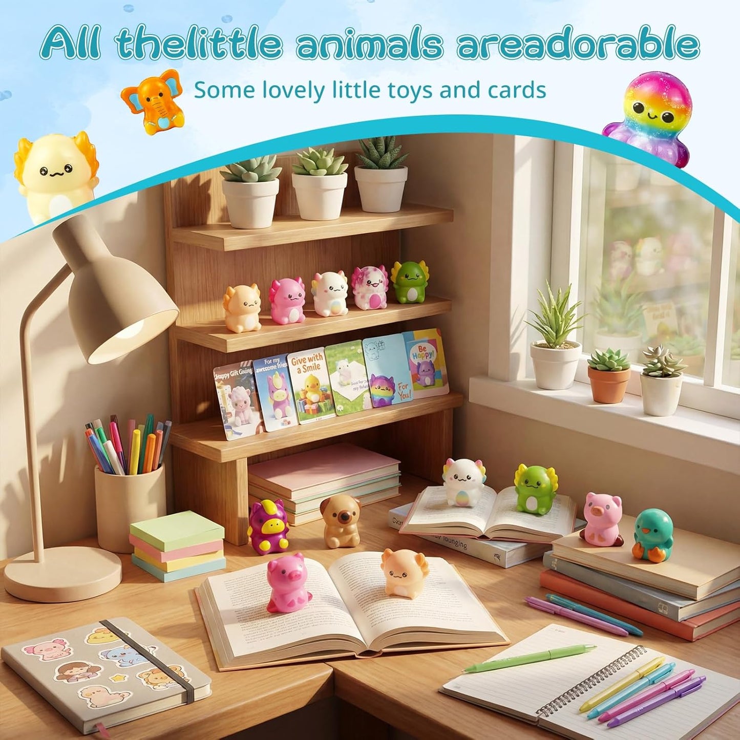 48-Pack Slow Squishy Toys Soft Stress Relief Fidgets Toys for Kids 4-12,Easter Egg Filling,Birthday Party Favors Birthday Goodie Bags Teacher Supplies Classroom Prizes (Animal, 48)