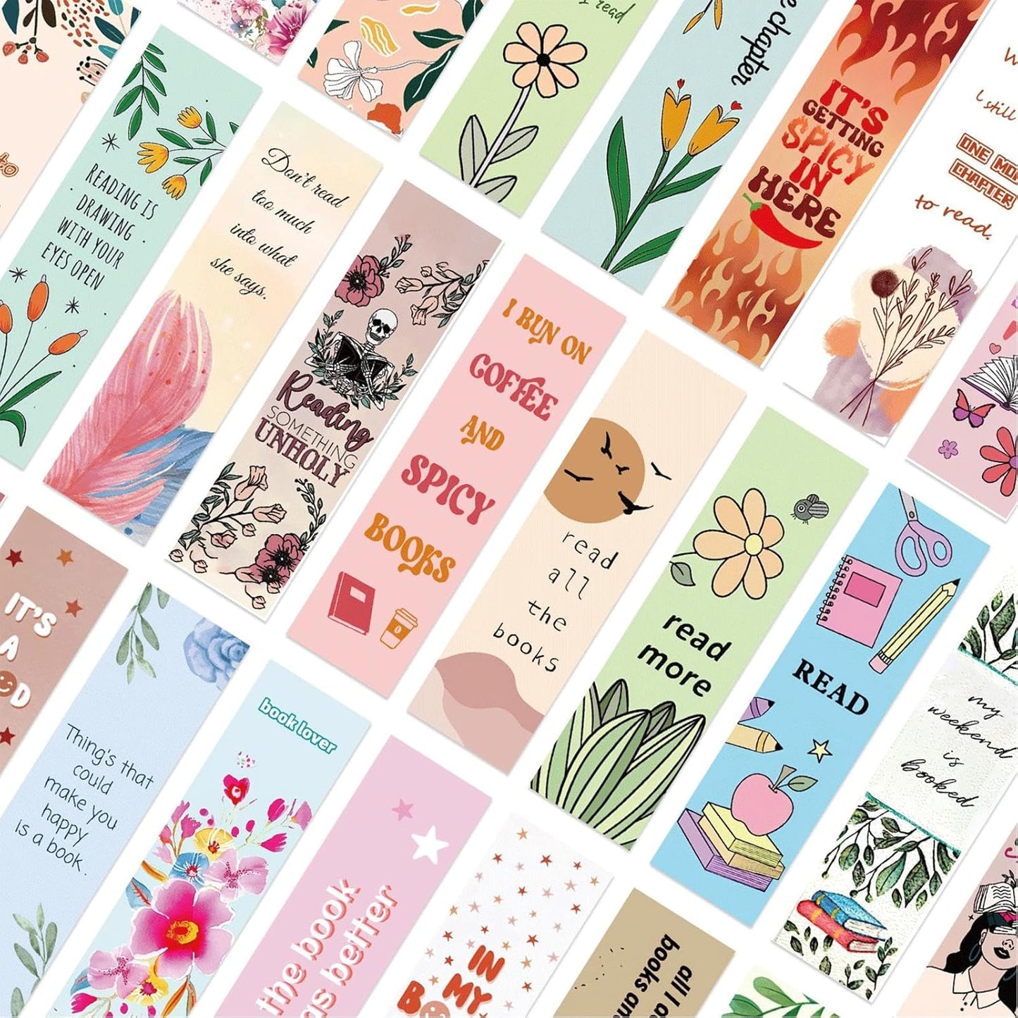 30 Pieces Romance Bookmarks, Spicy Fairytale Bookmark, Funny Bookmarks for Men,Women, Book Lovers, Page Markers for Students Teachers Reading, DIY Art Decoration Cards，Romance Reader Present Handmade