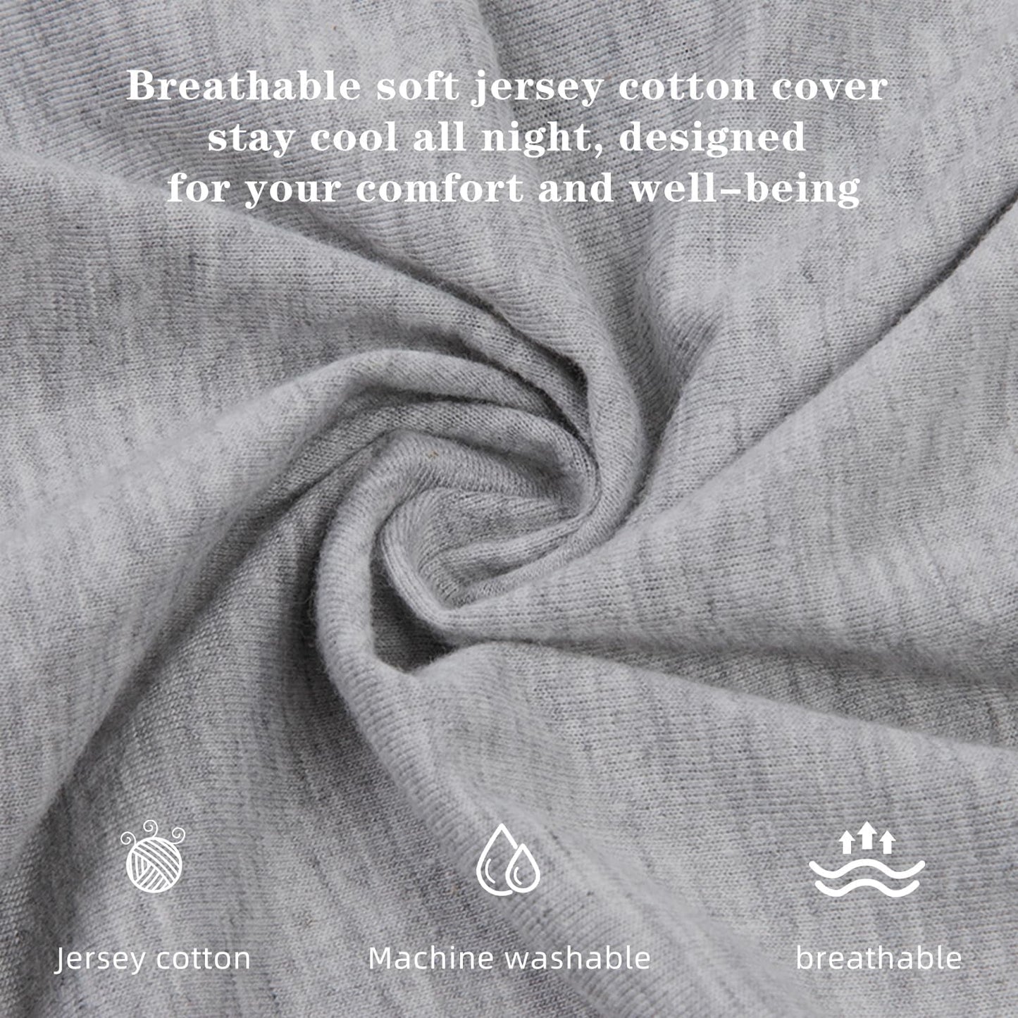 Chilling Home Pregnancy Pillow, J Shape Pregnancy Pillows for Sleeping, Body Pillow for Sleeping, Body Pillows for Adults, Maternity Pillow, with Jersry Removable Cover, Grey