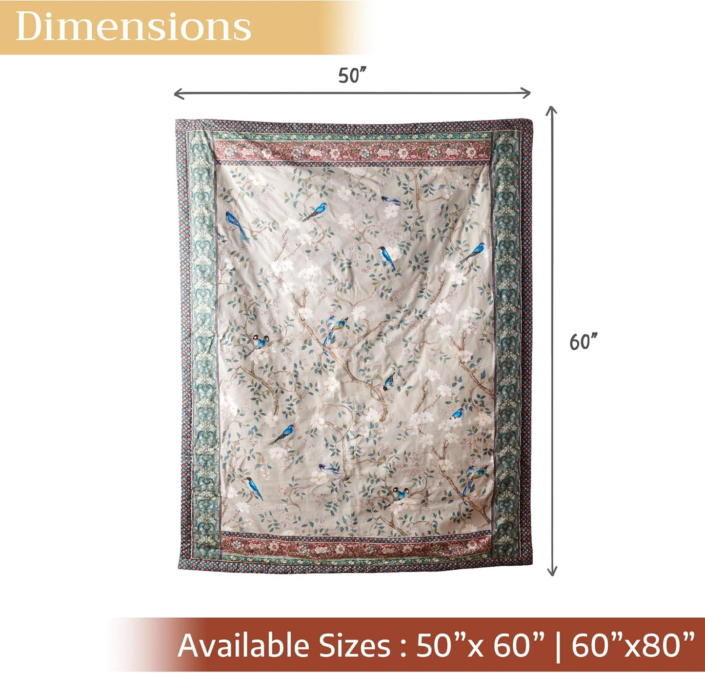 Maison d' Hermine Throw Blanket for Couch Lightweight Soft Warm Breathable Cotton Throw Blankets for Bed Girls Boys Women Men Gifts Sofa Travel Living Room Easter Gifts (50'' X 60'', Osaka)