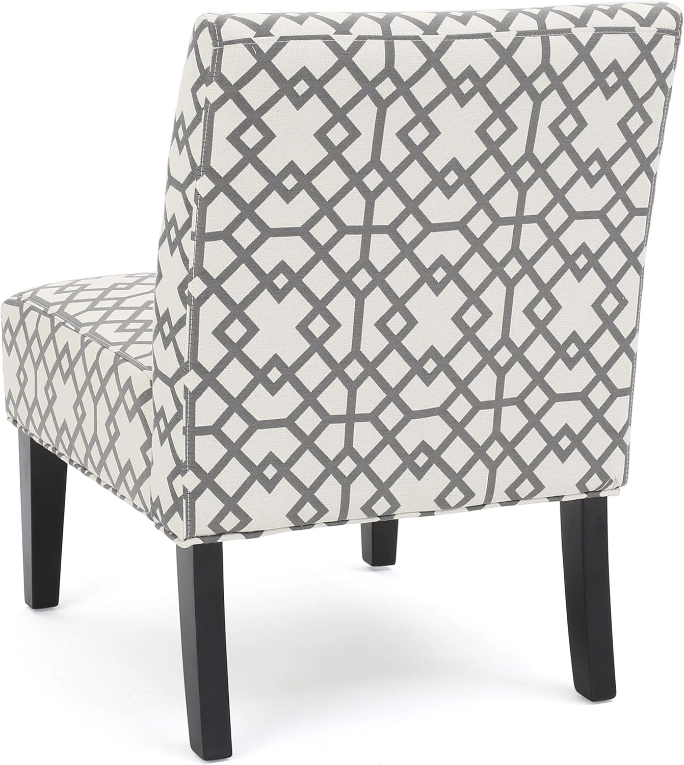 Christopher Knight Home Kassi Fabric Accent Chair, Grey Geometric Patterned