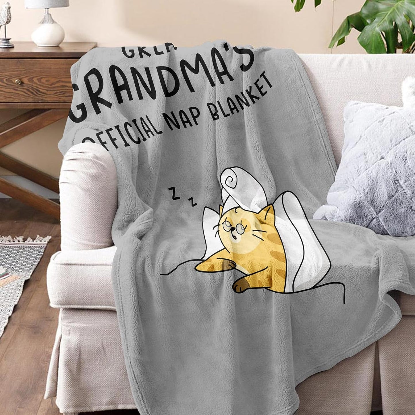 Quilazy Great Grandma Gifts Blanket, Mother's Day/Thanksgiving/Christmas/Birthday Gifts for Great Grandma, Baby Announcement for Grandparents Grandmother, Gender Reveal Ideas Throw Blanket 60"X50"