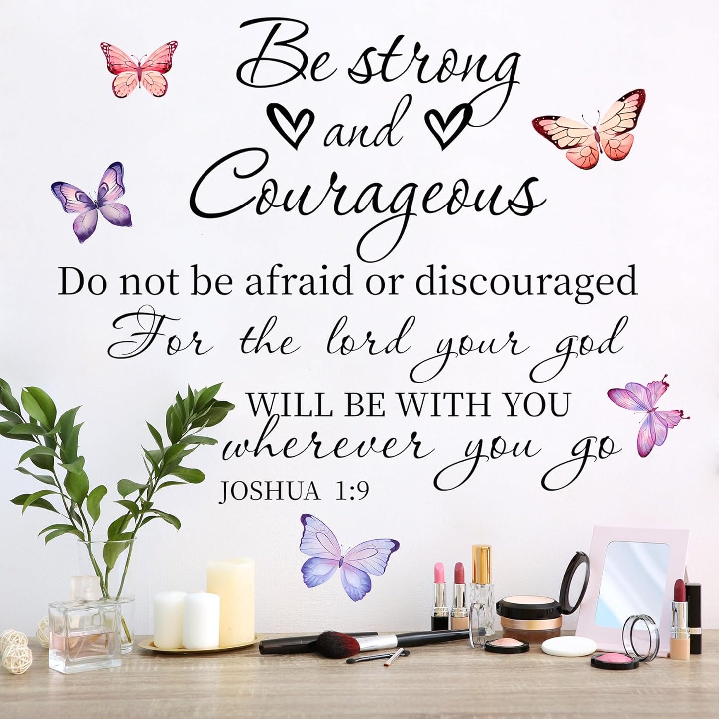 Inspirational Quote Wall Decals Bible Verse Wall Stickers Motivational Positive Phrase Wall Stickers Peel and Stick Wall Mural Decor for Bedroom Living Room Office Bathroom LM63096