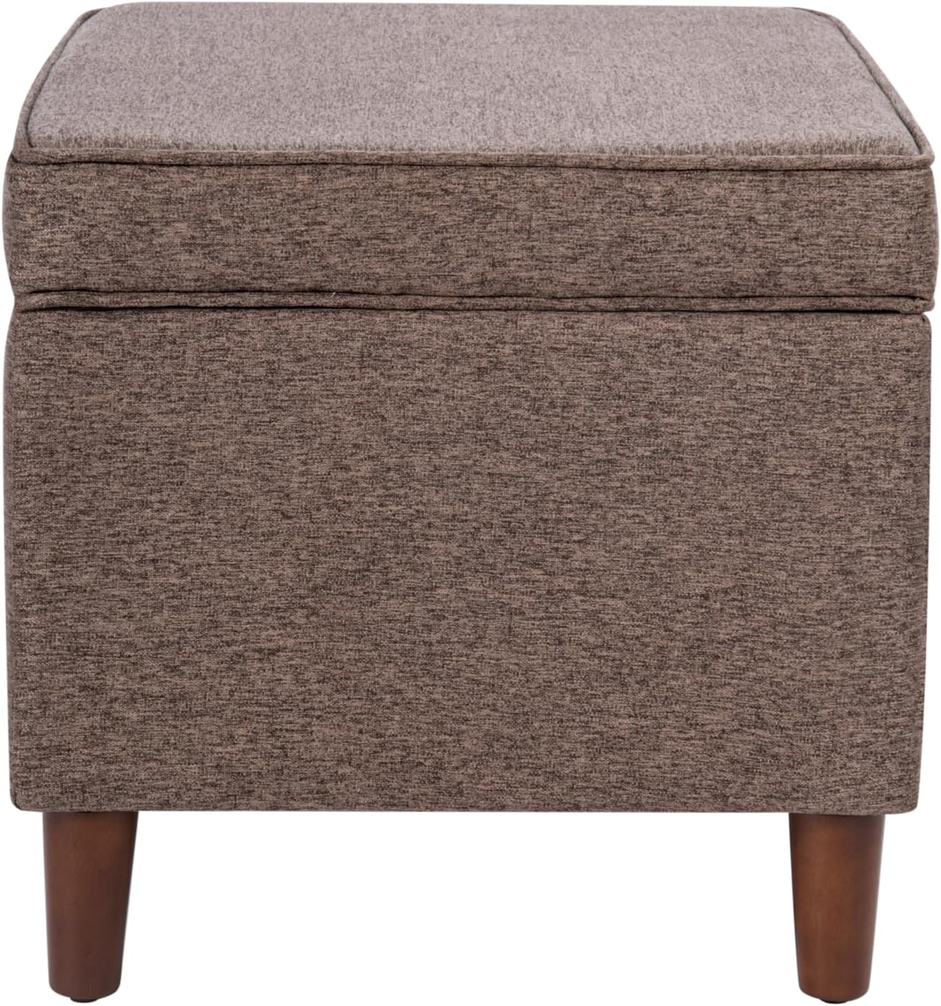 HomePop Home Decor | Dinah Collection Modern Storage Ottoman | Ottoman with Storage for Living Room & Bedroom (Chocalate Brown)