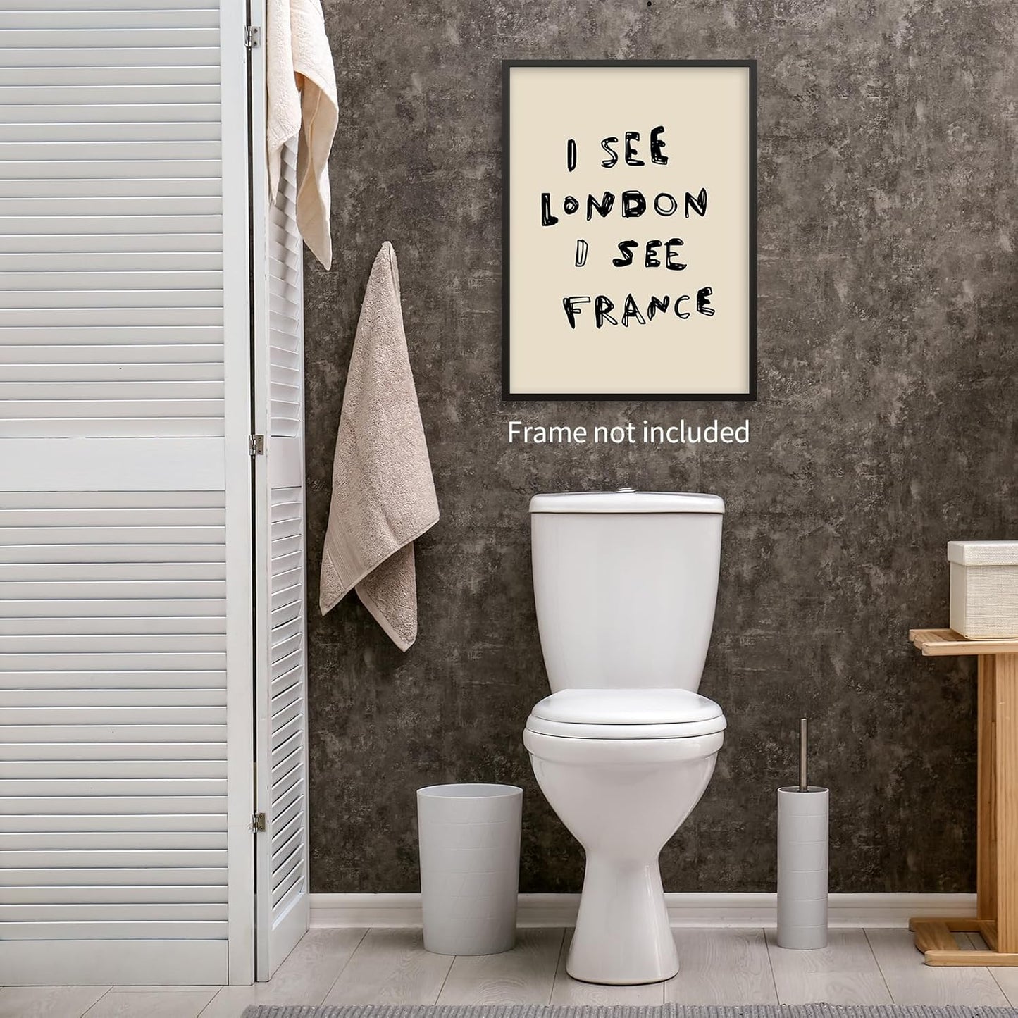 Funny Bathroom Wall Art Minimalistic Toilet Sign See London See France Posters Girl Apartment Laundry Restroom Closet Prints 8x10inch Unframed
