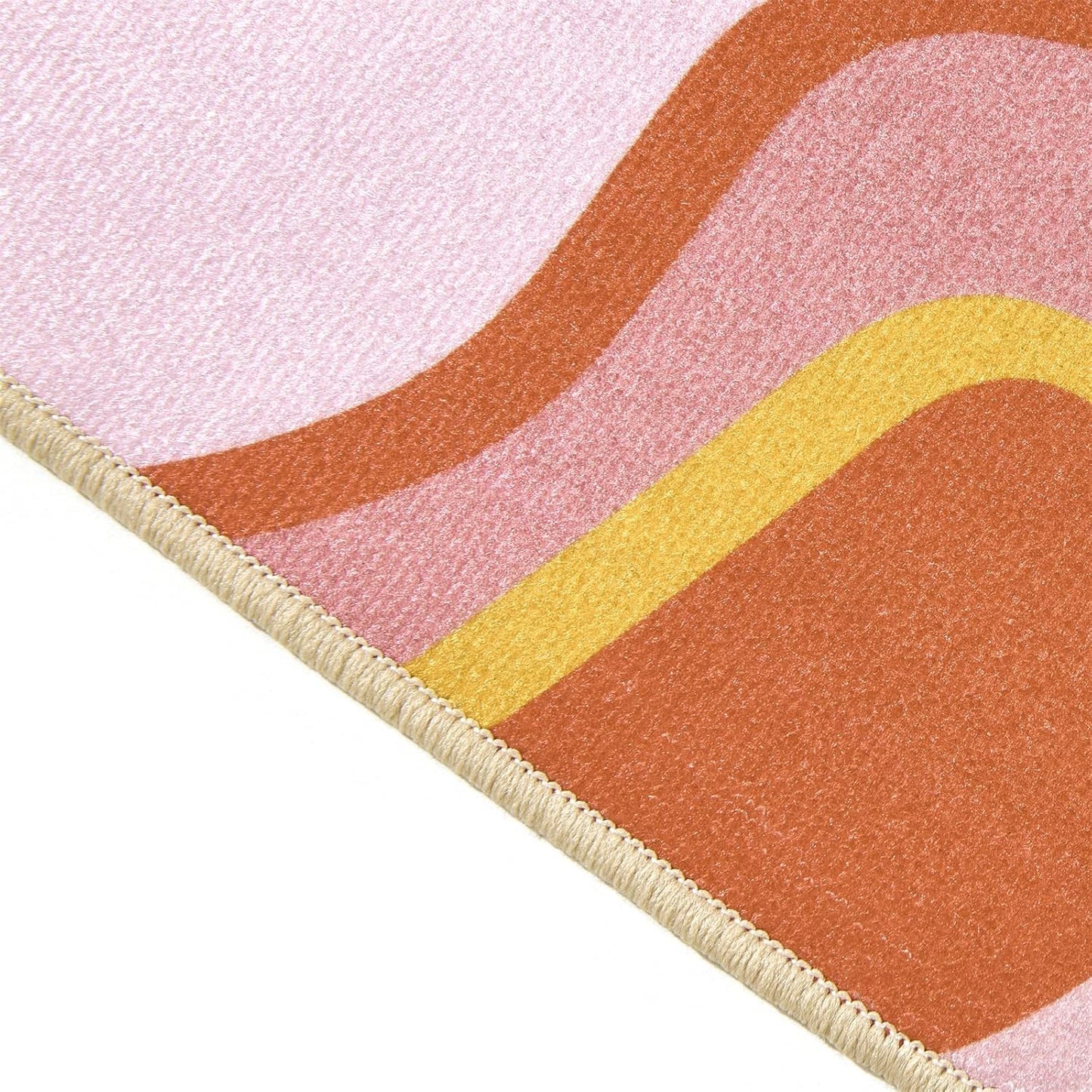 Colorful Abstract 5x7 Area Rug Ultra Thin Flatweave Funky Aesthetic Colorful Striped Bedroom Rug Orange Blush Washable Carpet for Kitchen Entryway Living Dining Room Dorm Nursery