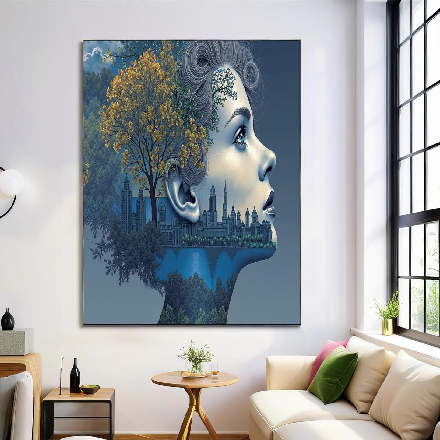 GDJSMIN Abstract Art Texture Wall Art, Adult Female Illustration Poster for Reading Room Living Room Decor 12x 16 inch Unframed