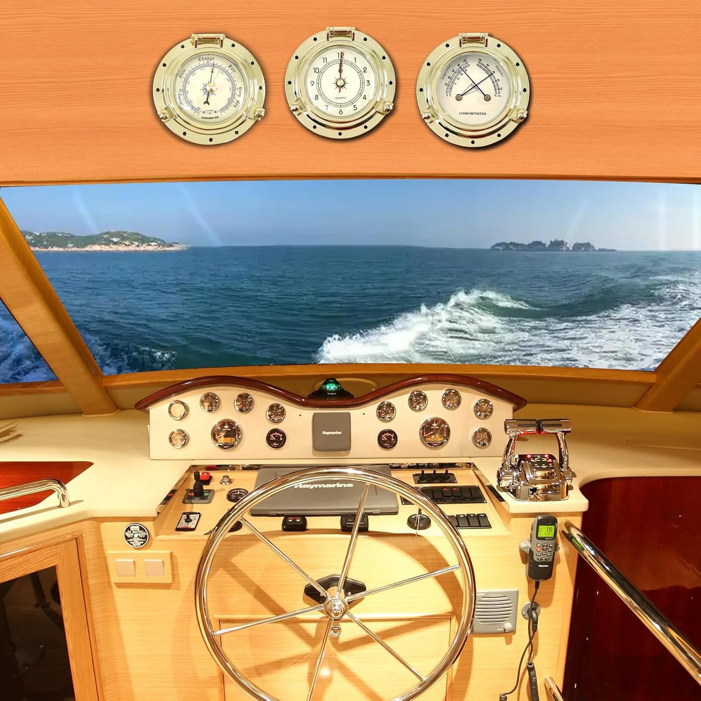 THALASSA 3.8" Boat Hygrometer Thermometer Marine Thermo-Hygrometer – Compact, Flush-Mounted Copper Alloy for Boats Yachts & Ships, Ensures Optimal Air Quality & Equipment Protection in Marine