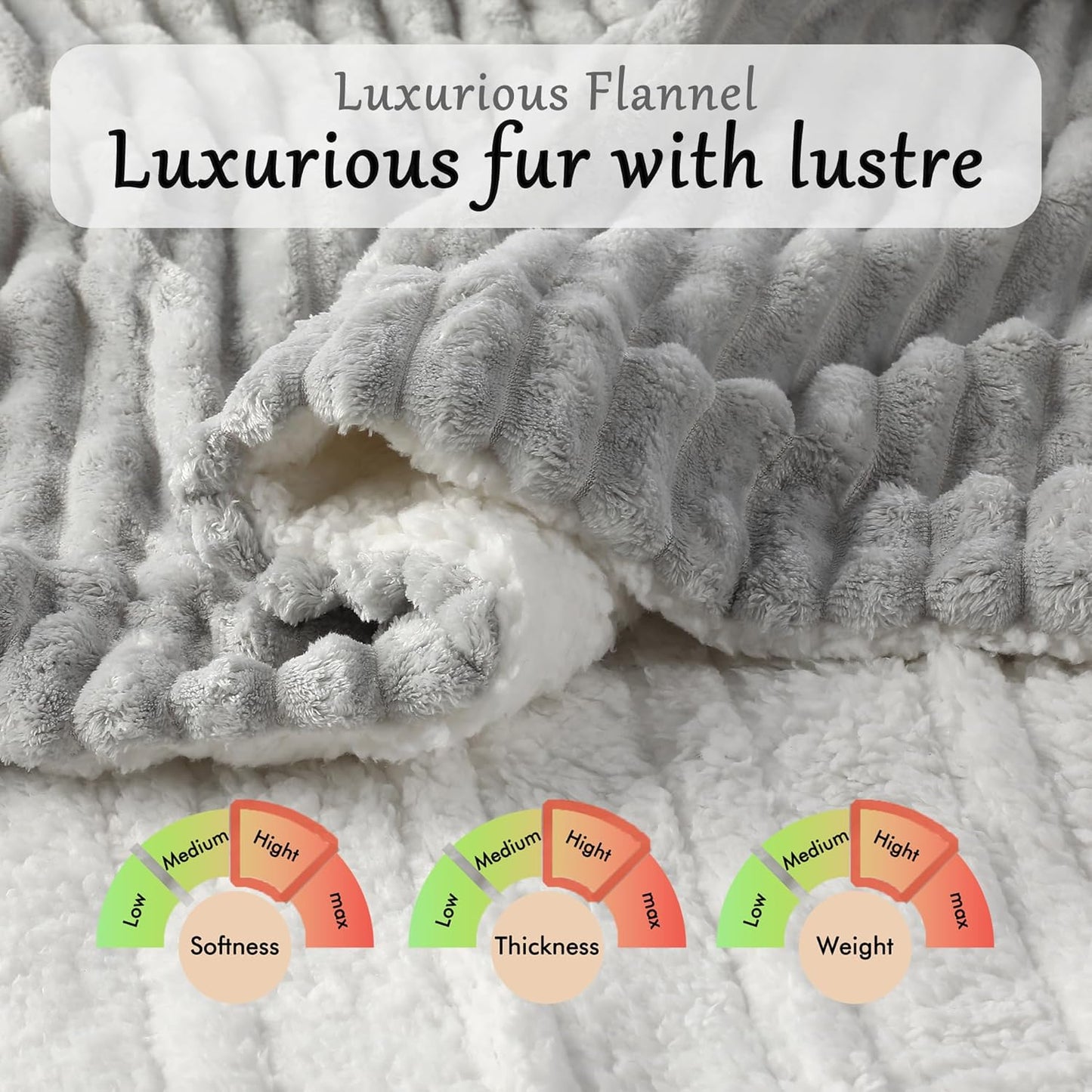 Electric Blanket Heated Full Blanket, Super Soft Flannel & Sherpa Electric Full Blanket with 6 Fast Heating Levels, 10 Hours Auto Off & OverHeat Protection, Machine Washable, 72'' X 84'', Light Gray