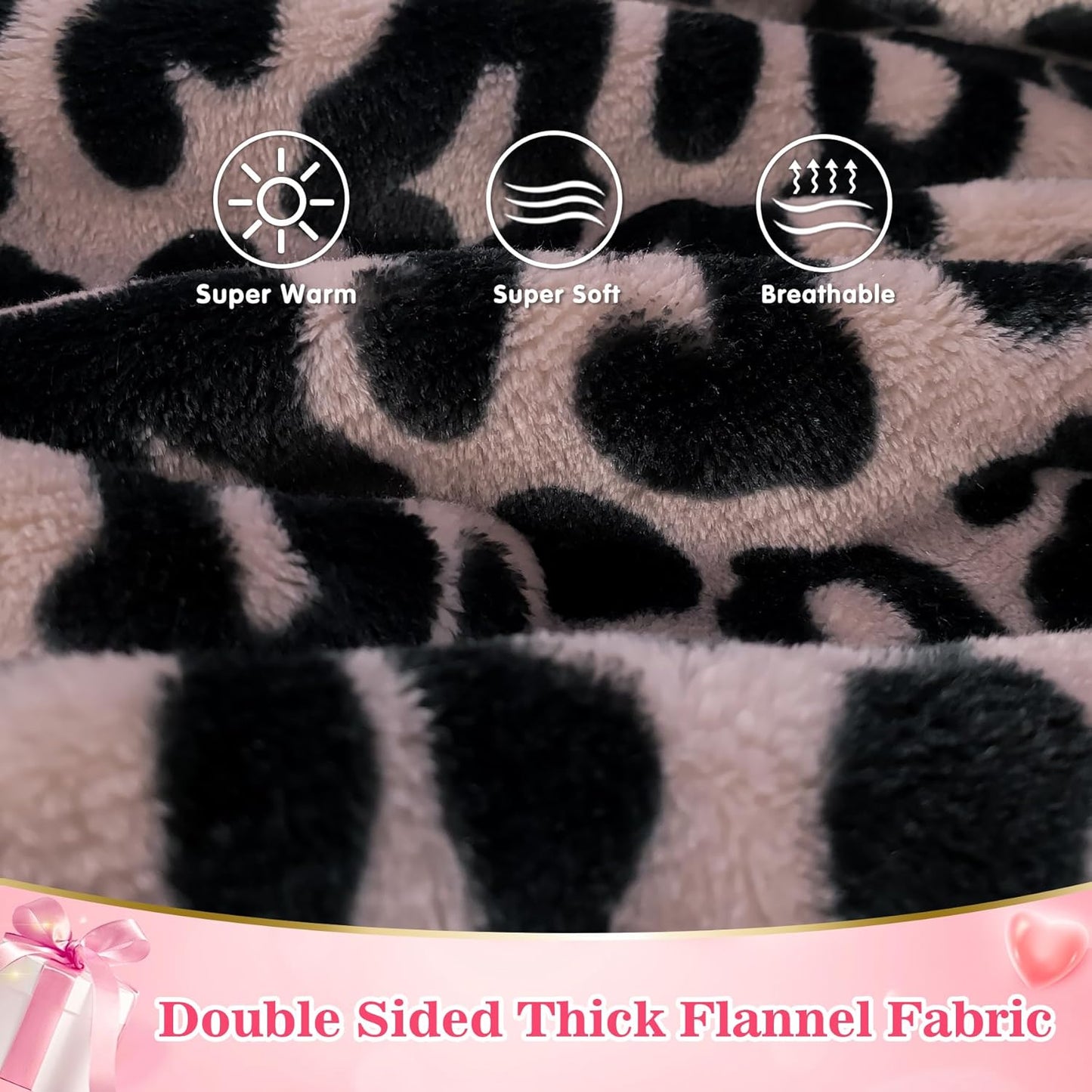 Waitu Wearable Blanket Sweatshirt Gifts for Women and Men, Warm and Cozy Blanket Hoodie, Thick Flannel Hoodie Blanket, Blanket Robe for Adults and Kids - Leopard