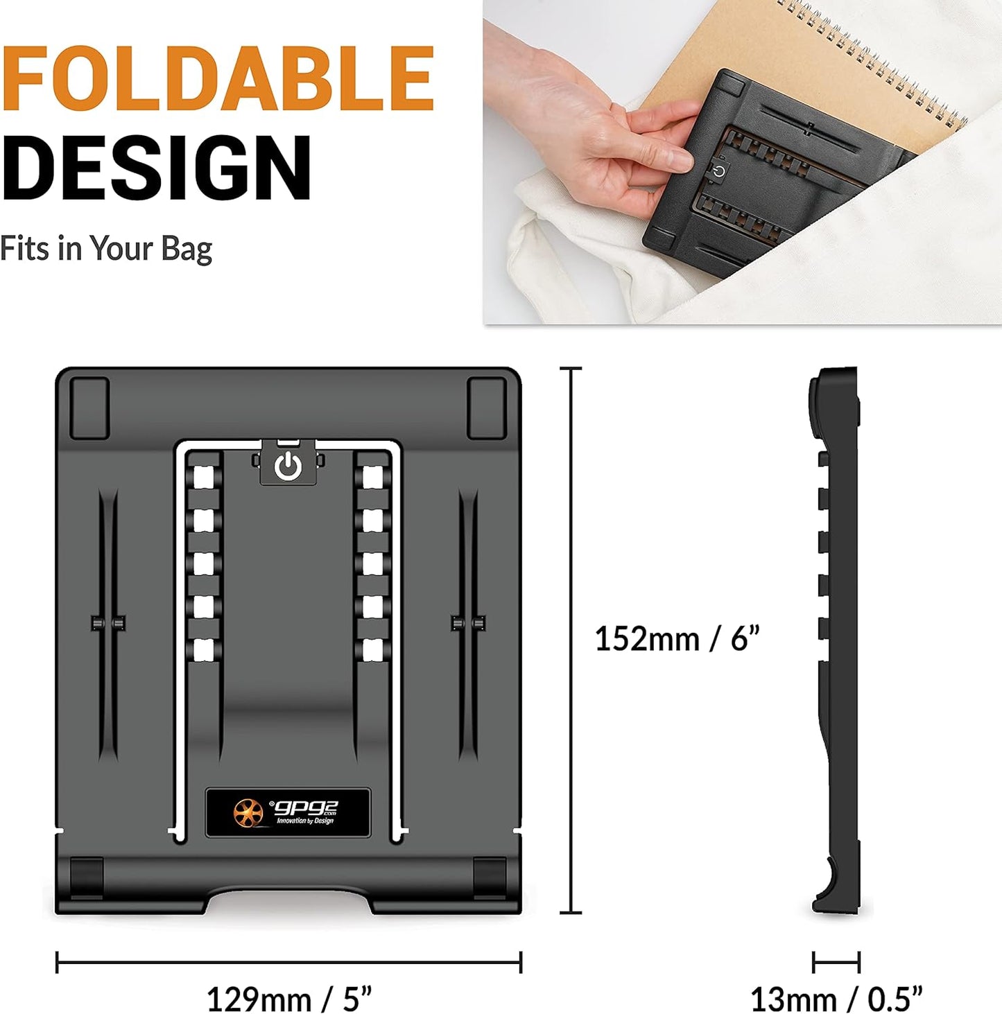 Portable Tablet Stand for Desk, Multi-Angle iPad Holder, Non-Slip Base, Foldable & Travel-Friendly for iPad, iPhone, Kindle, Galaxy Tablets
