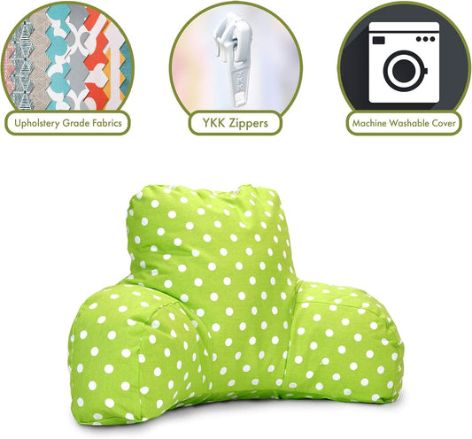 Majestic Home Goods Small Polka Dot Reading Pillow, Lime