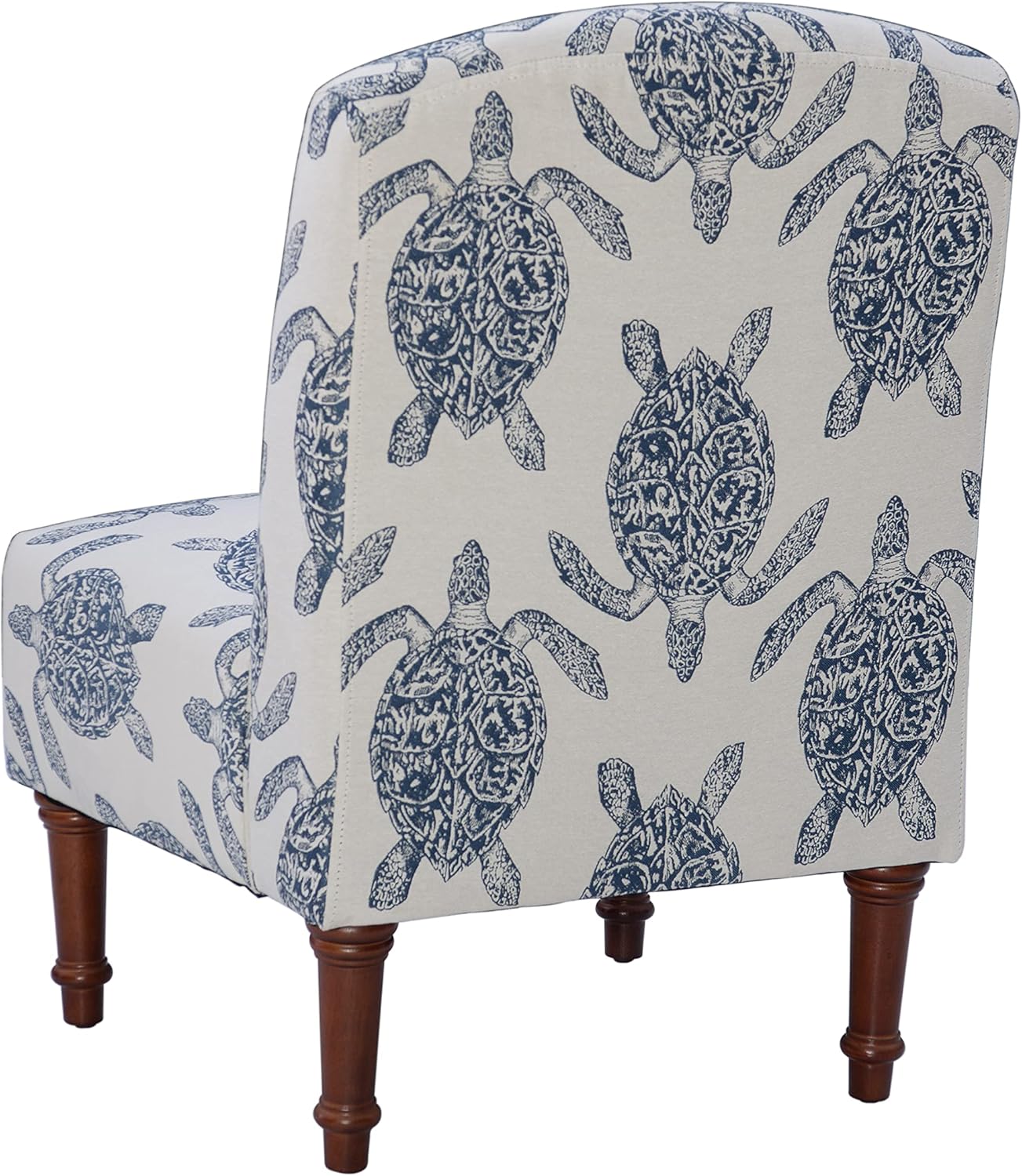 Powell Company Powell Markay Accent Chair, 25"W x 18.75"D x 35H, Ivory with Blue Sea Turtle Pattern, Traditional, Coastal, Upholstered, Armless, 275 lbs Max Weight, Indoor Use