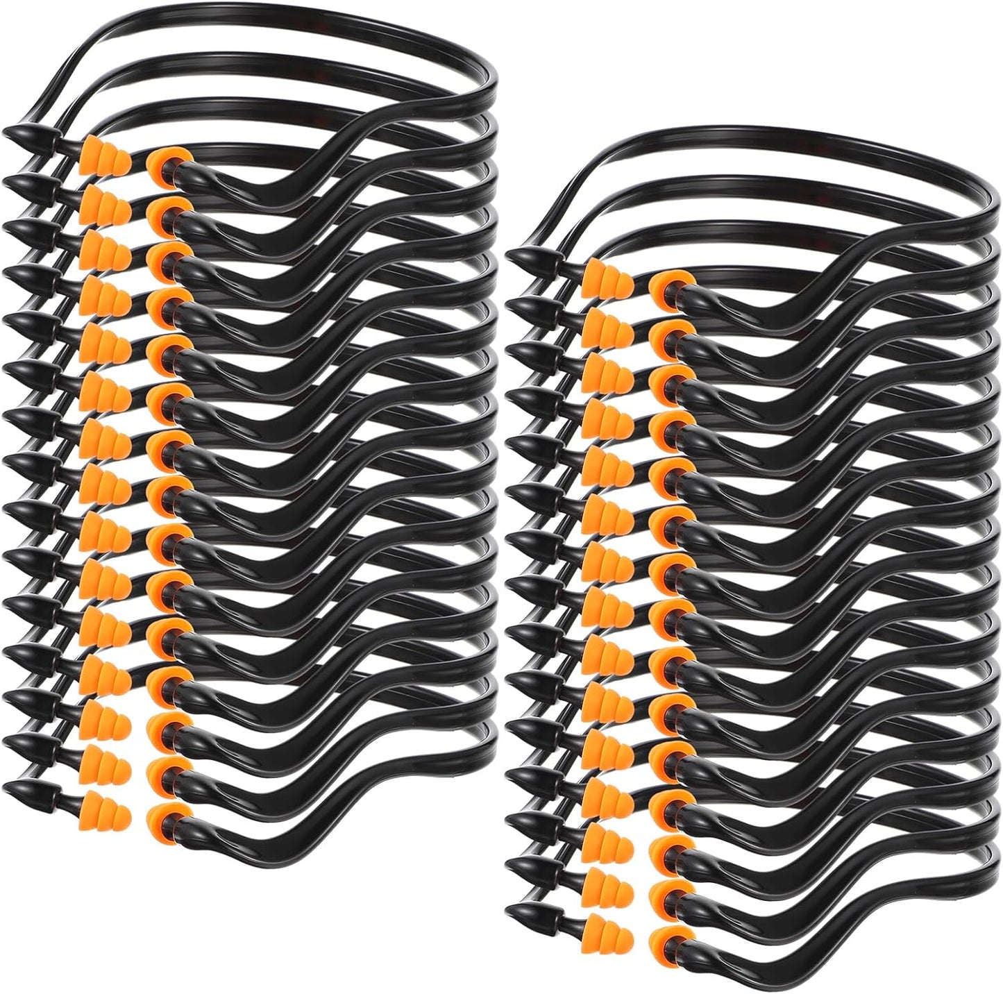 30 Pcs Banded Ear Plugs for Shooting Range Silicone Reusable Ear Protection Plugs Noise Cancelling Lightweight Earplug for Hearing Protection Sleeping Work Construction Concerts Reduction(Black)