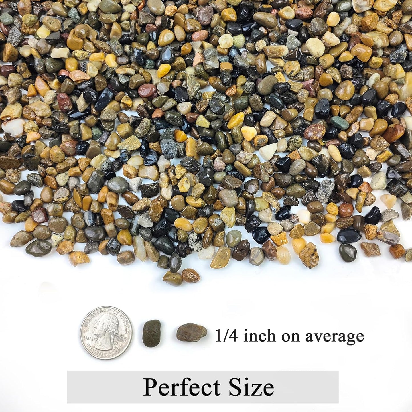 5 lbs Aquarium Gravel, Pea Gravel for Fish Tank,1/4 Inch Decorative River Rocks for Aquarium Succulent Vase Plant Soil Cover and Outdoor Landscaping