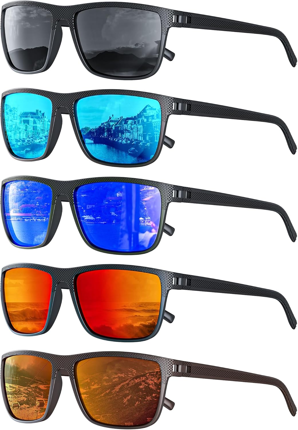 Sunglasses-Men Polarized Mens Sunglasses: Classic Women Sun Glasses UV Protection for Fishing Driving Golf 5PACK