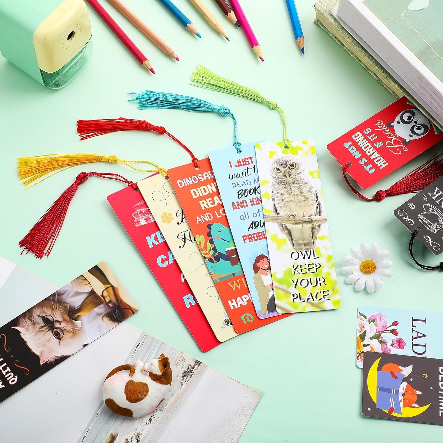 36 Sets Funny Bookmarks with Tassel Fun Bookmarks for Adults Can't Touch This Marks for Reading Bookworm Bookish Nerd Gifts for Female Friends Women Book Lovers Reading Present