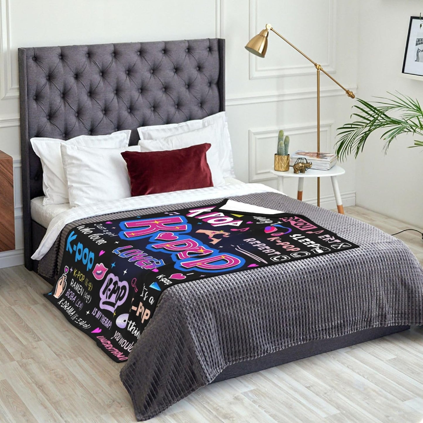 Kpop Gifts for Teen Girls, K-pop Blanket 60''x50'', k Pop Gifts for Girls, Kpop Merch, Kpop Blanket for Women, Korean Music Stuff, Christmas Birthday Gifts for BFF Girls Women