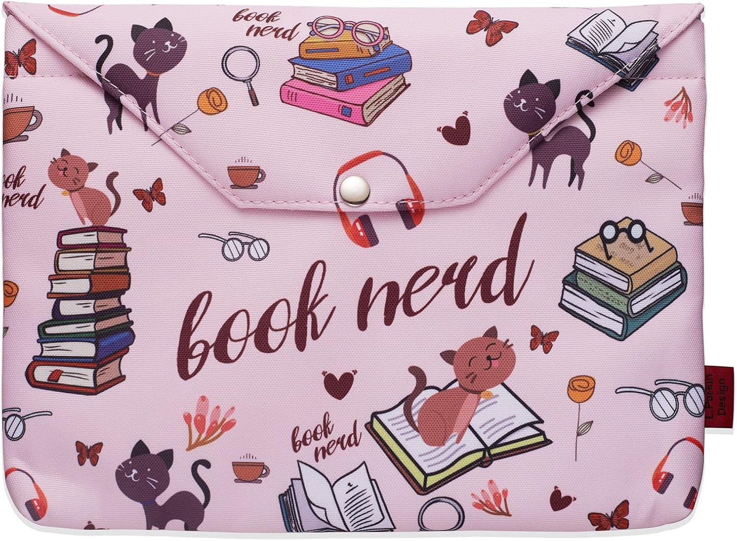 Book Sleeve for Book Lovers, Book Nerd Book Protector, Book Covers for Paperbacks, Book Sleeves with Zipper with Padded, Washable Fabric, Medium 11 Inch X 9 Inch