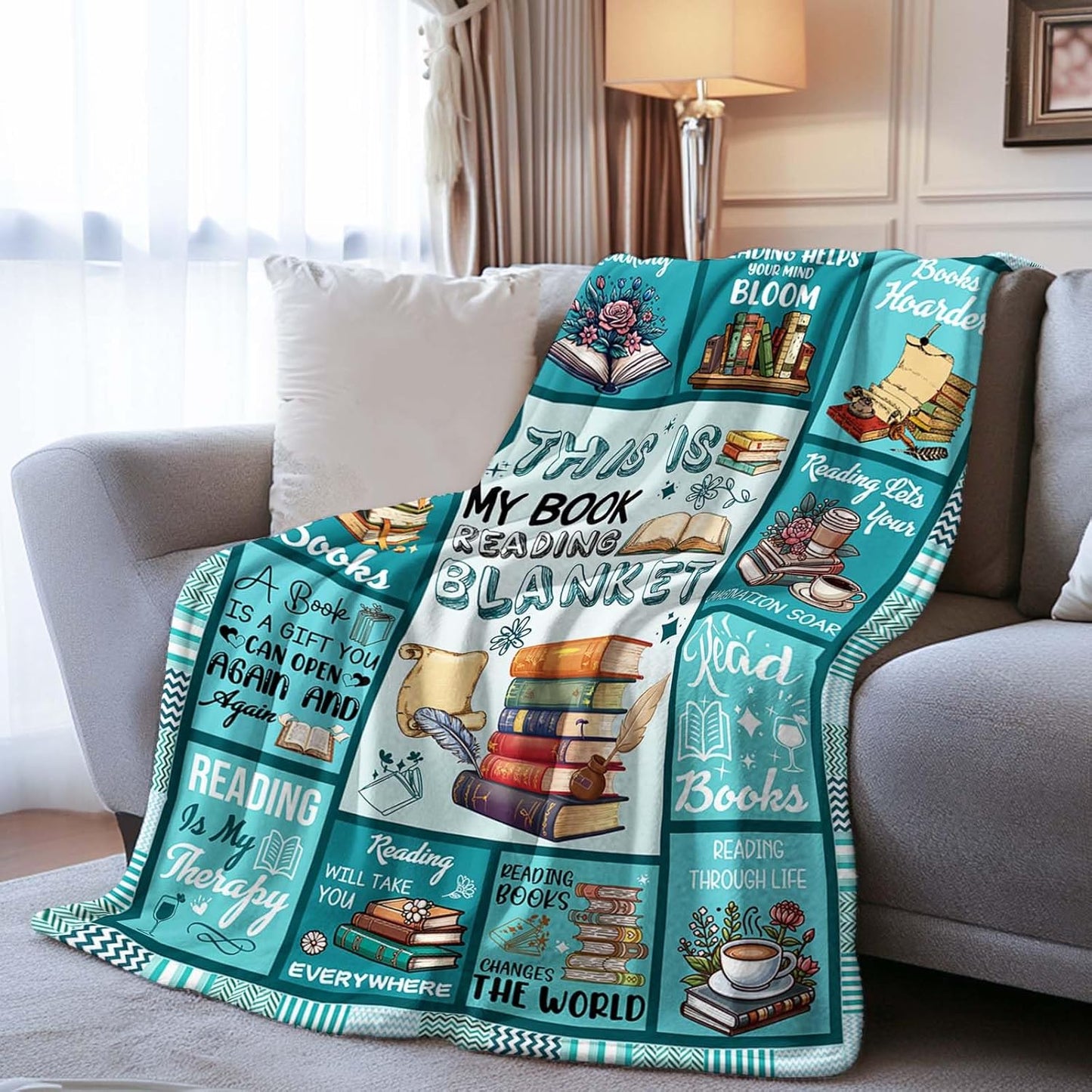 Book Lovers Gifts for Women, Librarian Gifts for Reader, Just a Girl Who Loves Book‘s Blanket Gifts for Reading Lover Bookish, Gift on Christmas Birthday Graduation, Reading Blanket, 50"X60"