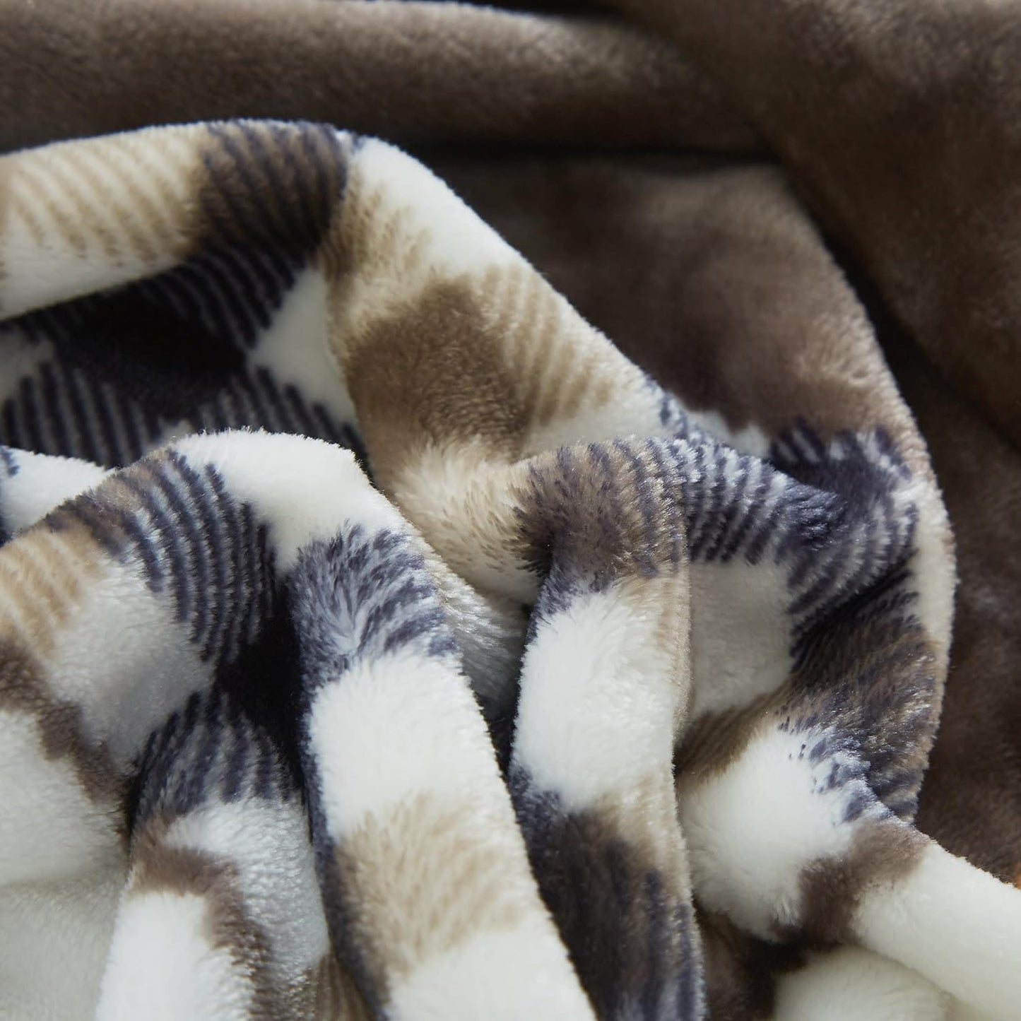 Tache Buttermilk Yellow Brown Farmhouse Super Soft Micro Fleece Plaid Patchwork Plush Lightweight Dual-Sided Decorative Couch, Sofa, Travel, Lap, Bed Easter Throw Blanket, 50x60
