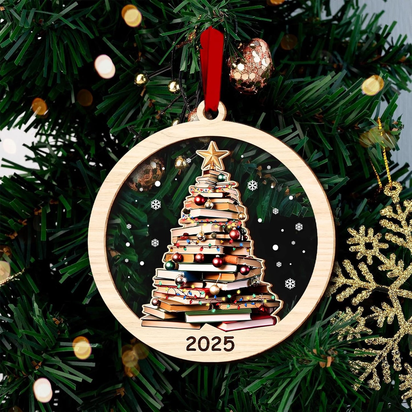 Book Ornament for Christmas Tree - Book Lover Gifts for Women - Ideas Gifts for Readers Book Lovers Women, Bookish Gift, Ideas Gift for Readers, Books Club Ornaments, Bookworm's Present