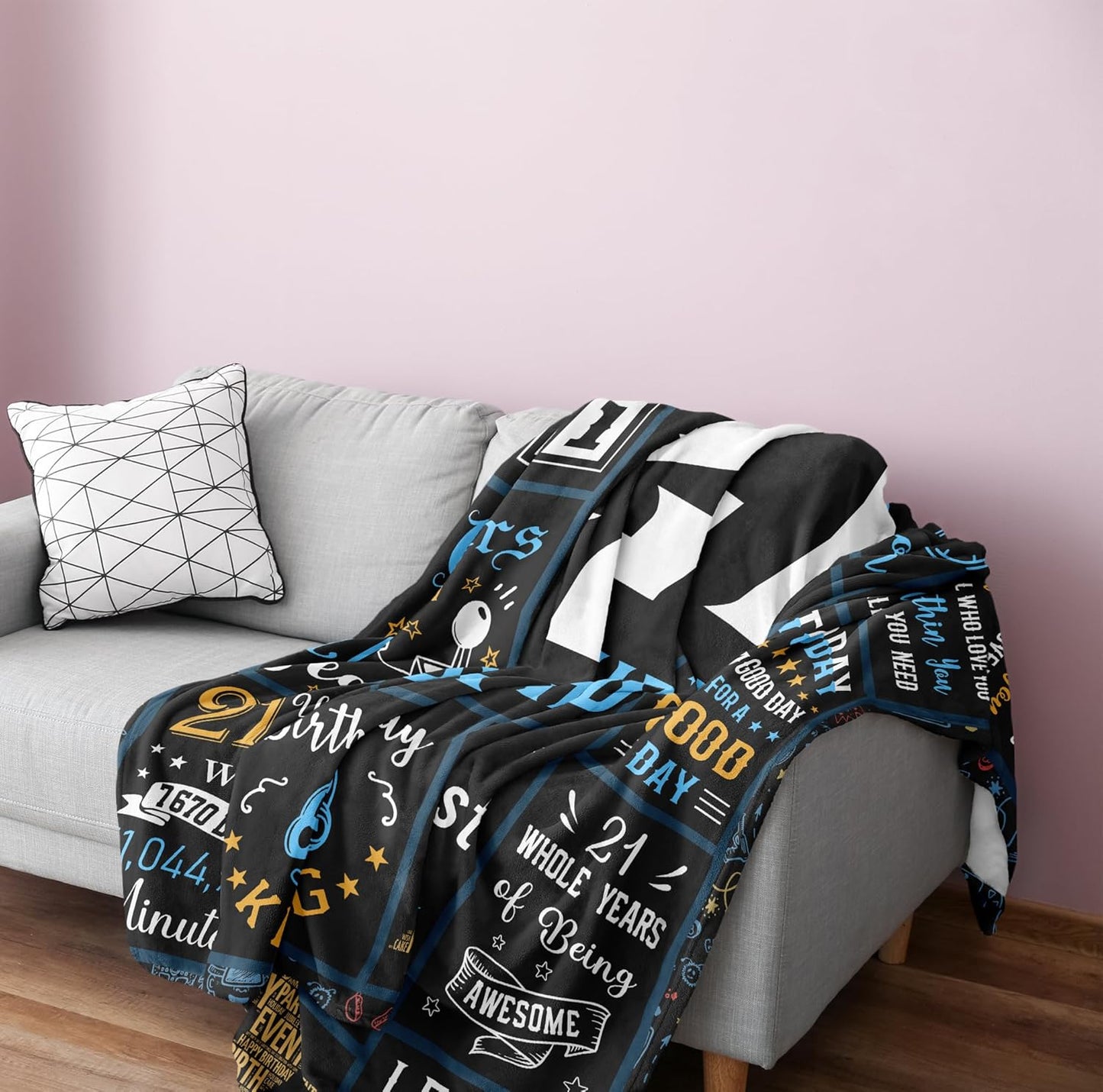 21st Birthday Gifts for Him, Best/Cool 21st Birthday Gifts for Guys/Son, 21 Birthday Gift Ideas, 21 Bday Gifts for 21 Year Old Male, 21 Year Old Bday Presents for Him Throw Blanket 60x50in