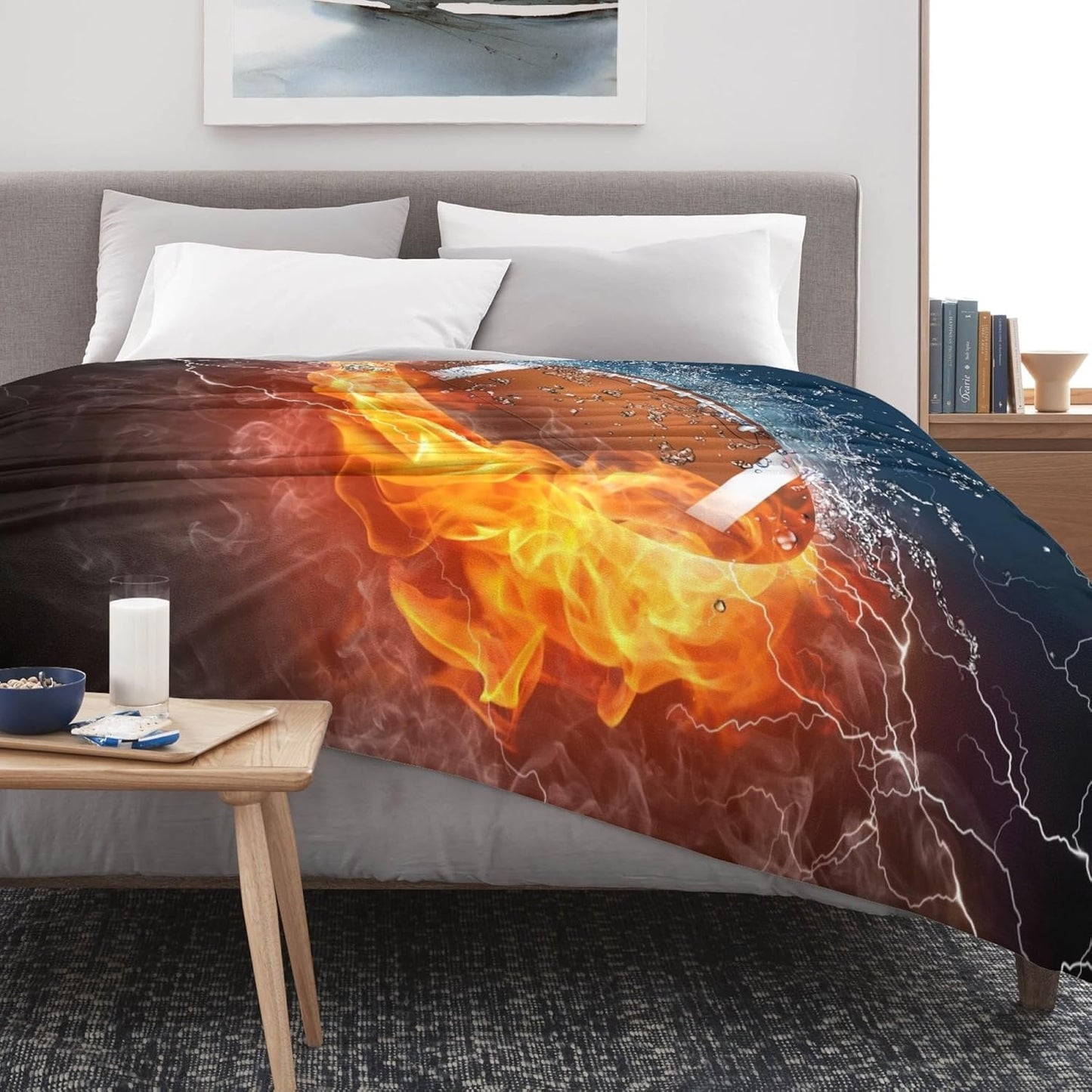 American Football Ball Sport Throw Blanket Super Soft Plush Warm Boy Men Bed Blankets for Couch Bedroom Sofa Office Car, All Season Cozy Flannel Plush Blanket for Girls Boys Adults, 80"X60"