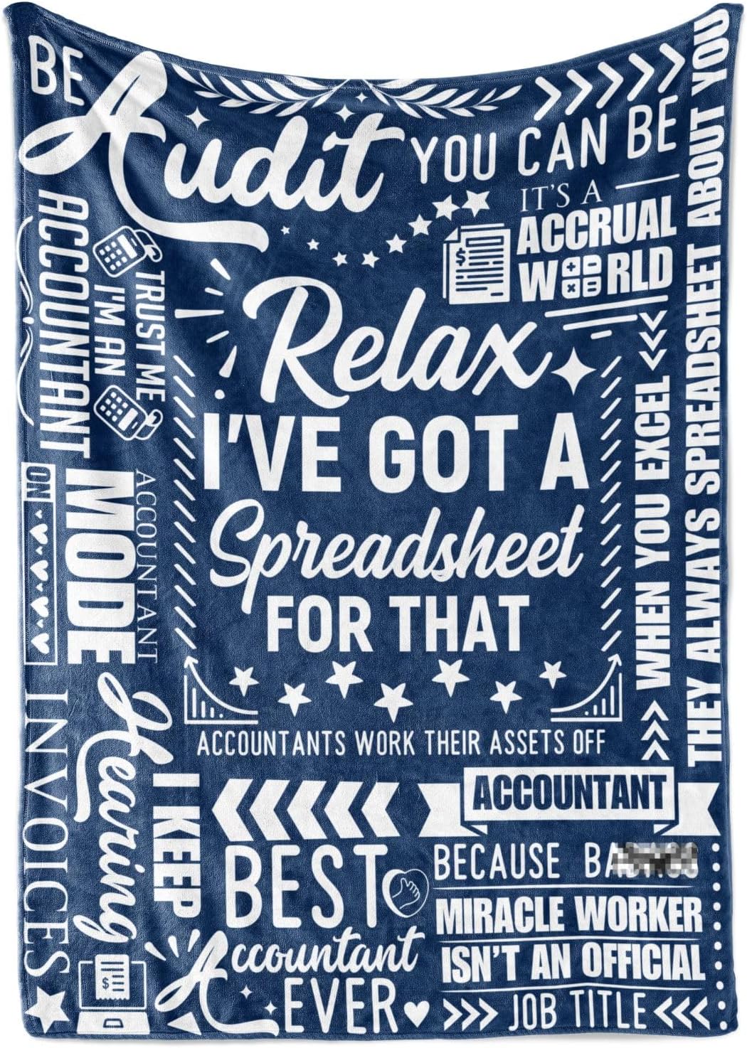Accountant Gifts, Accountant Accounting Blanket for Accounting, Women, Auditor, Coworkers, Blue Throw Blanket 50x65 Inche - Be Audit You Can Be
