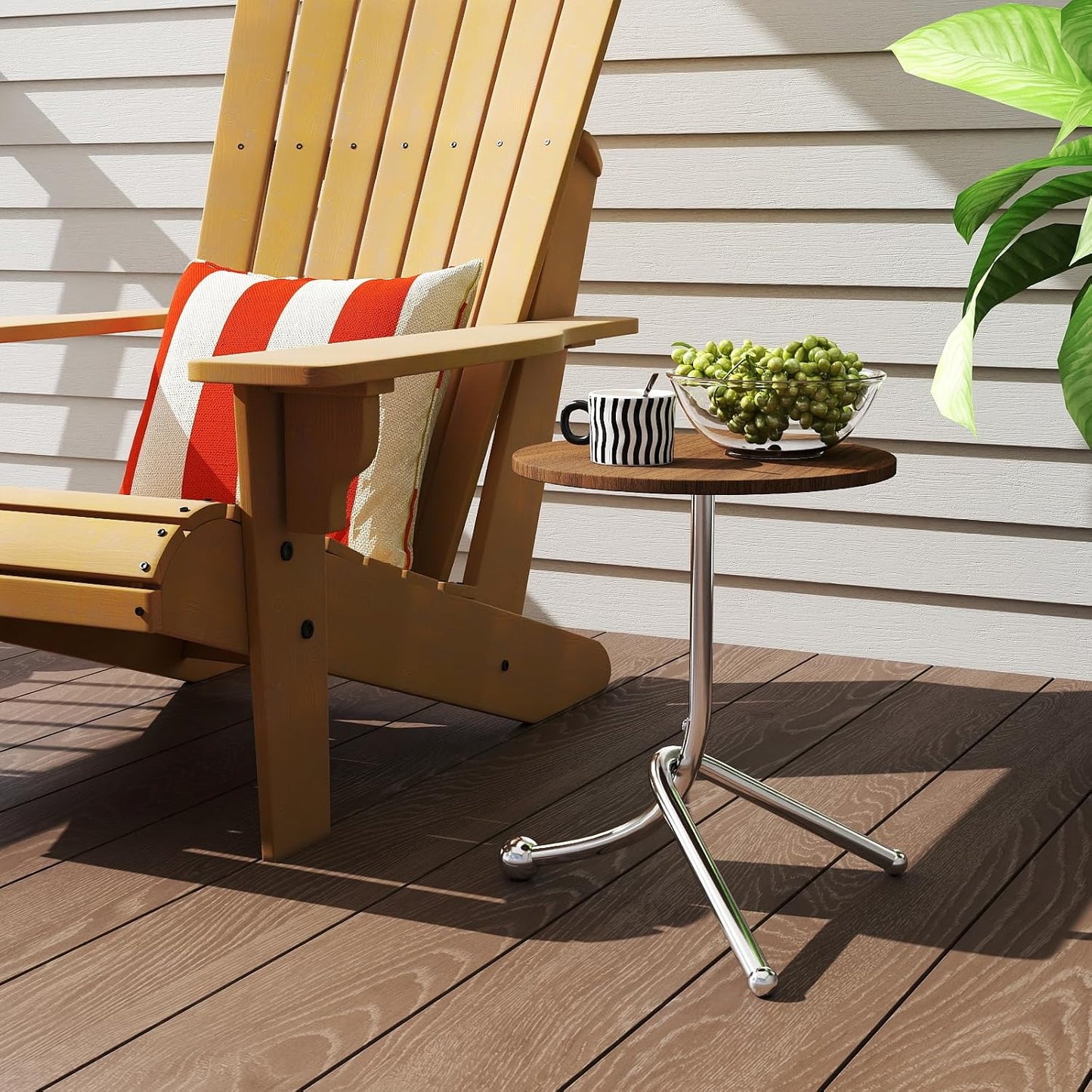 Small Round Side Table 15.75″x19.69″ - Modern End Tables for Small Spaces & Living Room