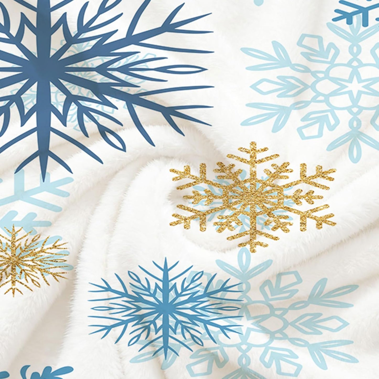 Christmas Throw Blanket, Winter Snowflake Christmas Fleece Blanket, Winter Snowflake Holiday Xmas Soft Plush Warm Cabin Throw for Couch Sofa Bed Decor 50" x 60" Blue