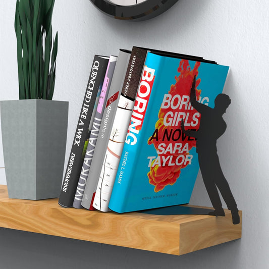 Artori Design Book Ends to Hold Books Heavy Duty - Hidden Metal Bookends for Shelves Desk or countertop - Bookend Book Holder for Home Decorative - Gift for Book Lovers and Home Decor (Cliffhanger)