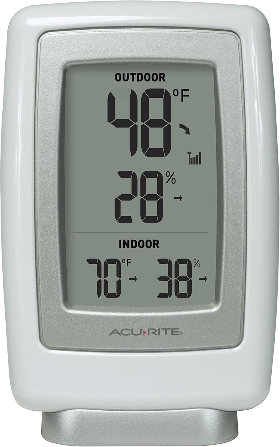 AcuRite 00611 Indoor Outdoor Thermometer with Wireless Temperature Sensor & Hygrometer White Small