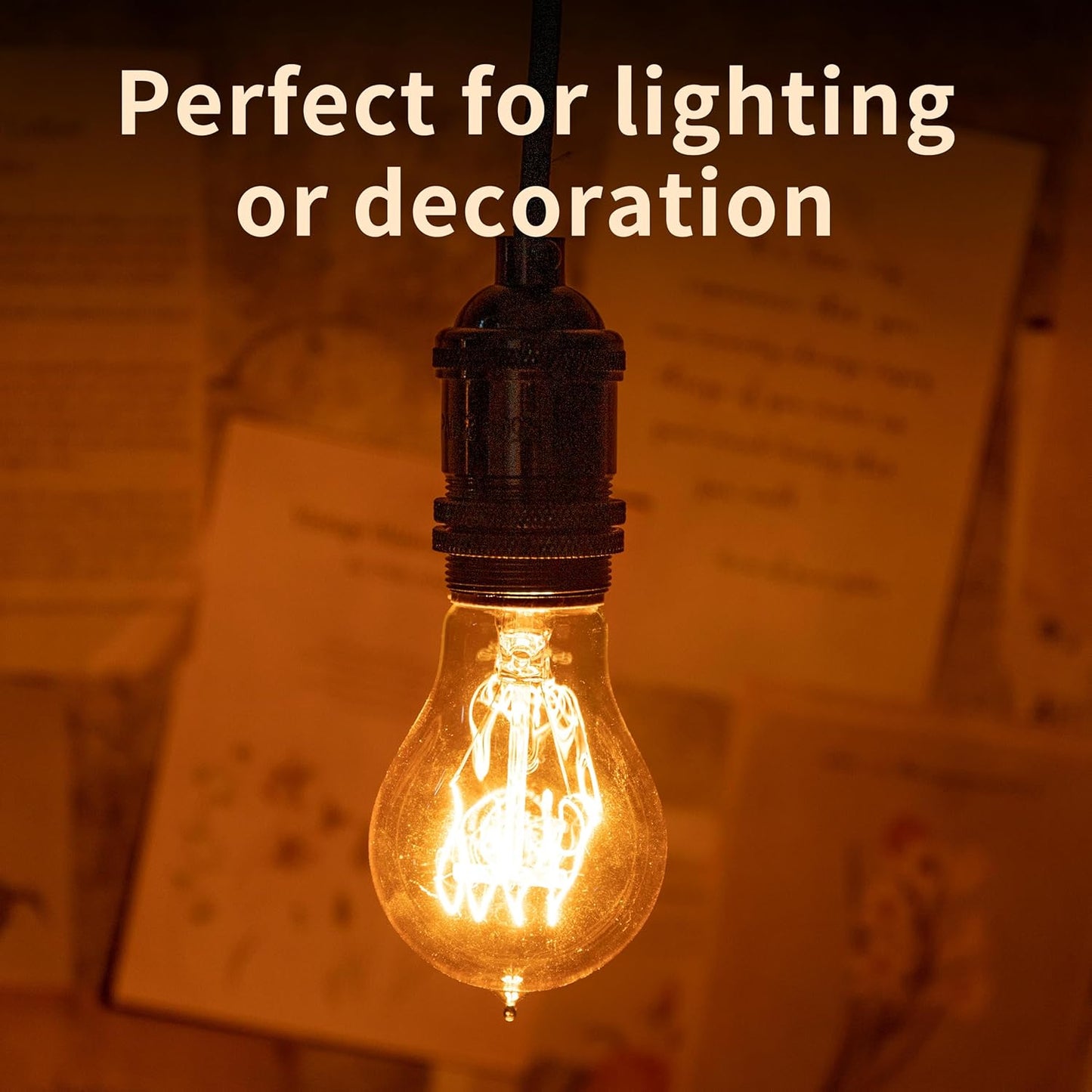 Warm Incandescent Light Bulbs 60 Watt,A19/A60 Vintage Style Edison Bulbs E26,Soft Yellow Light Bulbs,Amber Bulbs,Retro Light Bulb Old Fashioned,Halogen Dimmable Edison Bulb Squirrel Cage