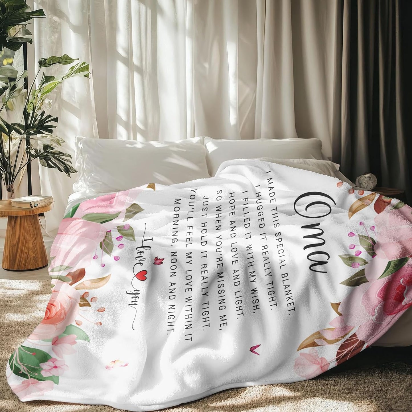 Oma Gifts for Grandma, Oma Gifts from Granddaughter Grandson, Birthday Gift for Oma from Grandchildren, Present for Oma from Grandkids Throw Blanket 60 x 50 Inch