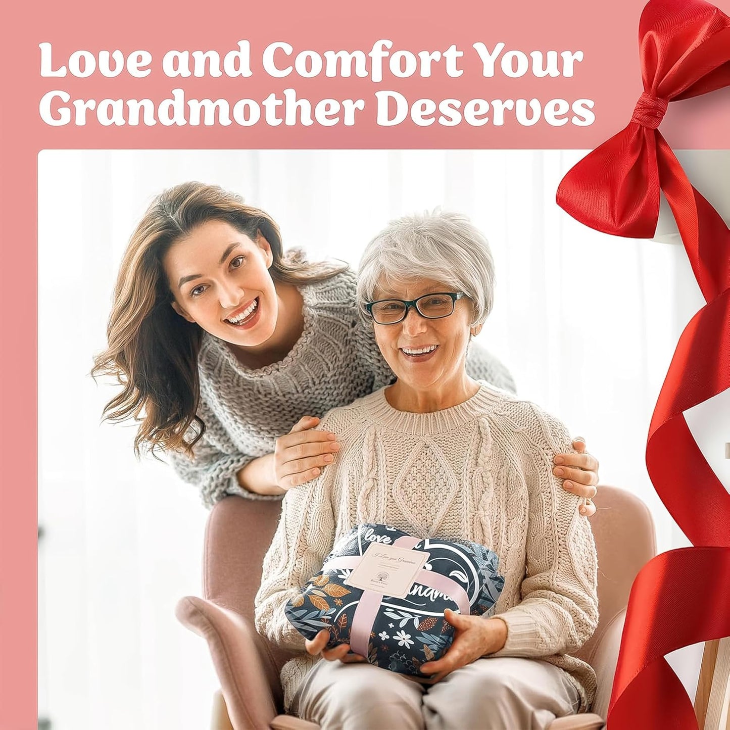 Grandma Gifts - I Love You Blanket for Grandmother, Soft Fleece Throw 65"x50" with Flowers Design, Mothers Day Birthday Gift from Grandchildren, Cozy Nana Throw Blanket