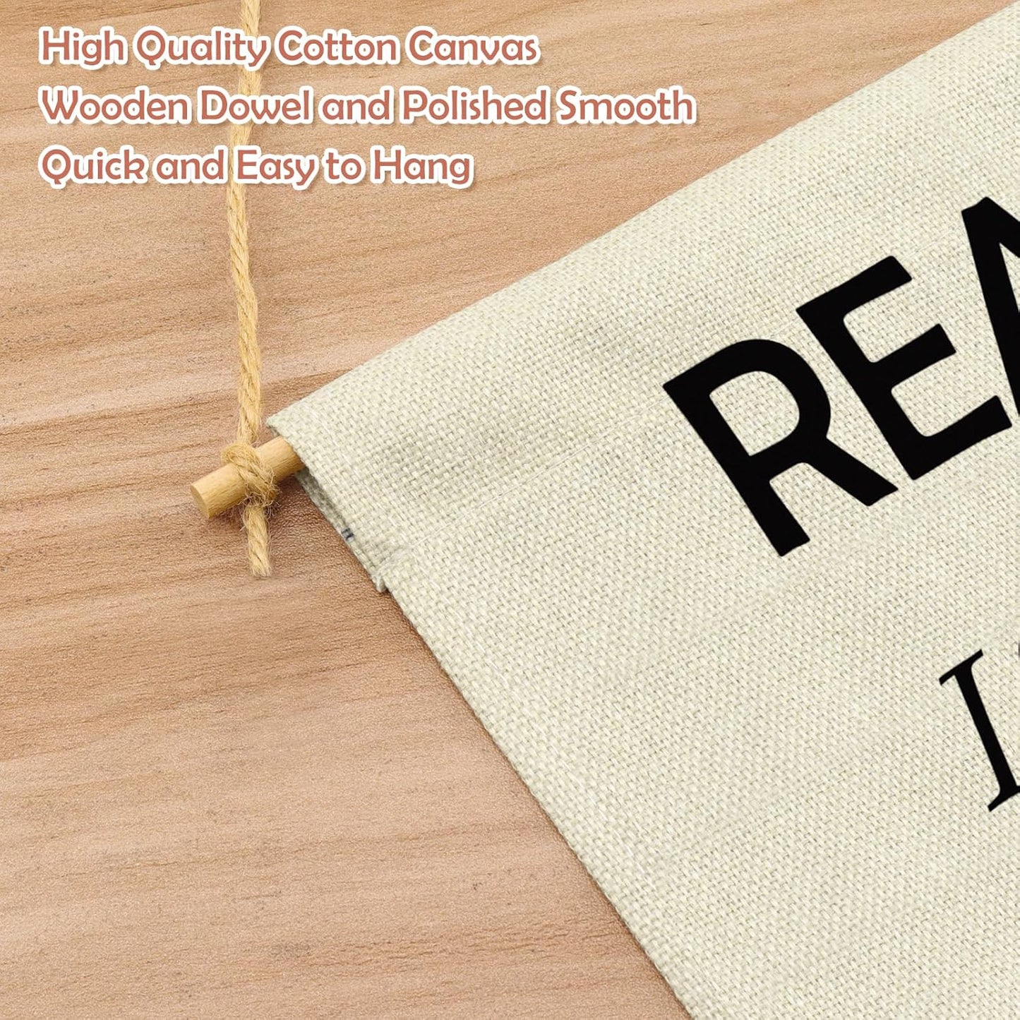 Reading Corner Decor Canvas Banner Kids Reading Decor Classroom Library Playroom Wall Art Decors Hanging Pennant Flag Banner for Nursery Toddler Kindergarten Kids Room Wall Decors