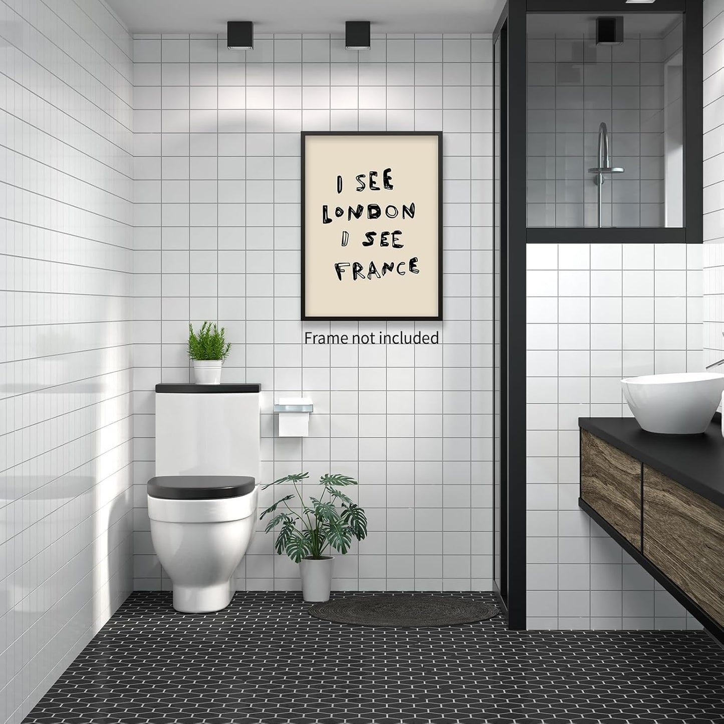 Funny Bathroom Wall Art Minimalistic Toilet Sign See London See France Posters Girl Apartment Laundry Restroom Closet Prints 8x10inch Unframed