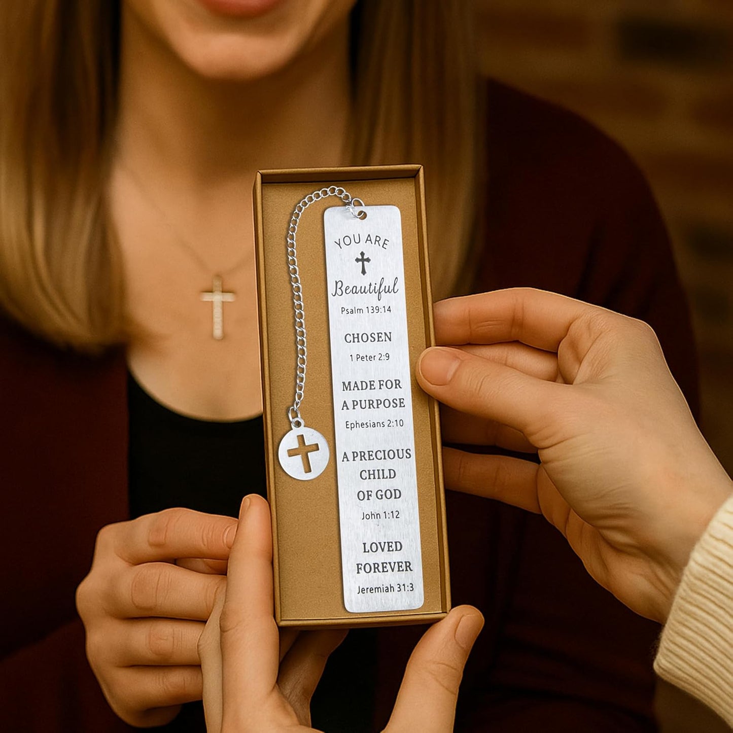 Bible Bookmark Metal Bookmarks Christian Gift for Women Men Girls Boys Baptism and First Communion Graduation and Back to School Religious Inspirational Scripture Verse Bookmark for Book Lovers