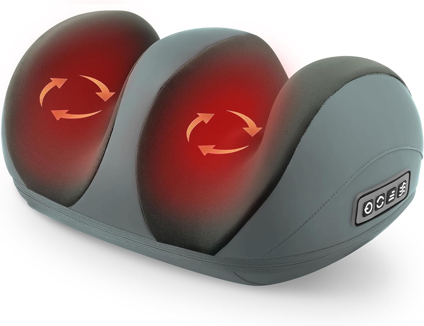 Foot Massager with Heat, Shiatsu Kneading Foot and Calf Electric Massager Machine with Roller, Massage Feet/Arm/Calf/Ankle for Relax, Plantar Fasciitis, Pain Relief, Gifts for Women & Men, Grey
