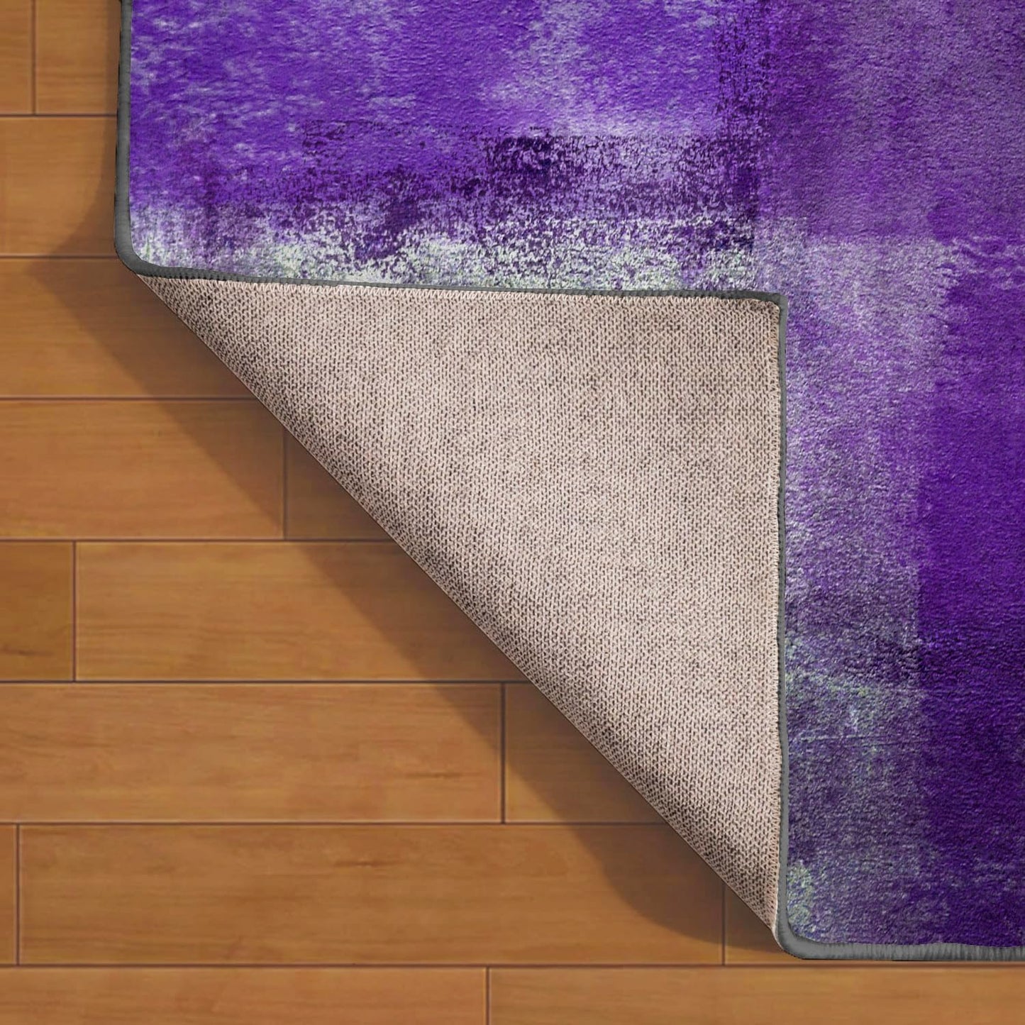LOKMU Non-Slip Area Rugs Purple and Grey Abstract Art Home Decor Rugs Carpet for Classroom Living Room Bedroom Dining Kindergarten Room 2.7'x6'