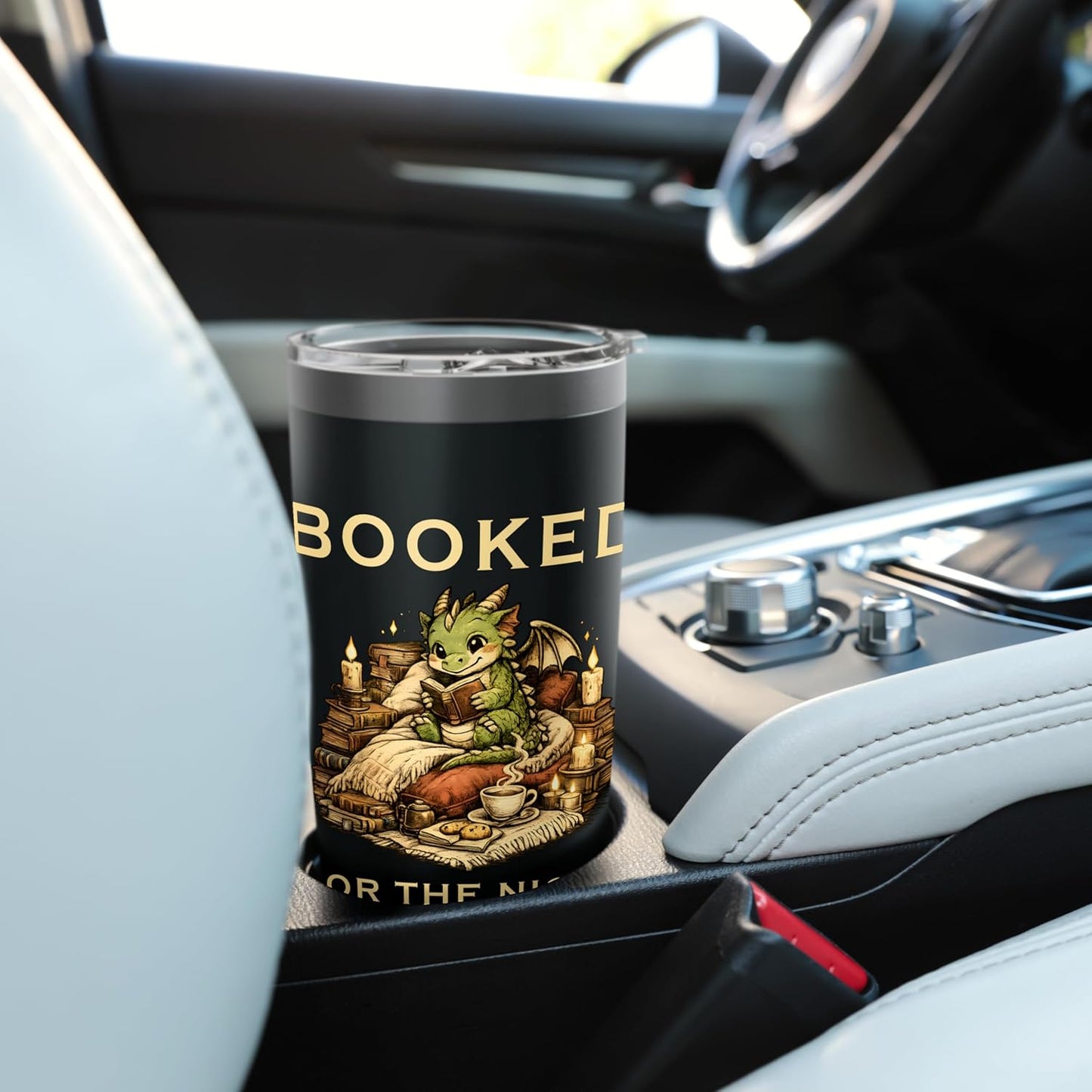 Booked For The Night Dragon Book Reader Stainless Steel Insulated Tumbler