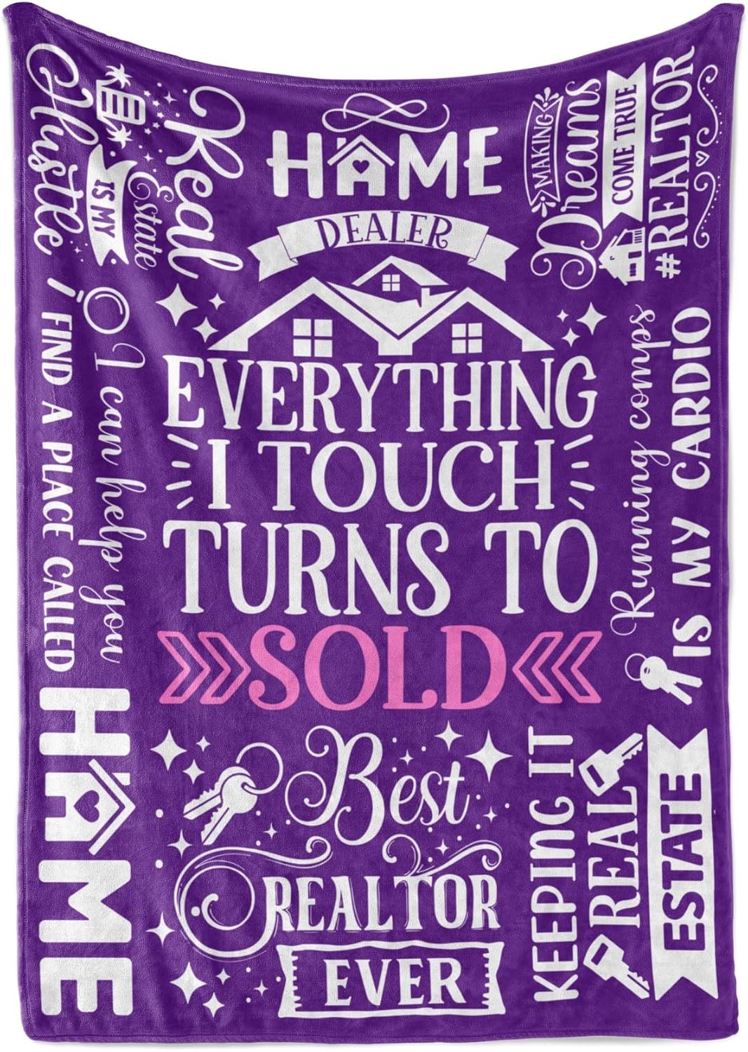 Realtor Gifts for Women, Throw Blanket for Real Estate Agent for Christmas, Birthday - 50" x 65"