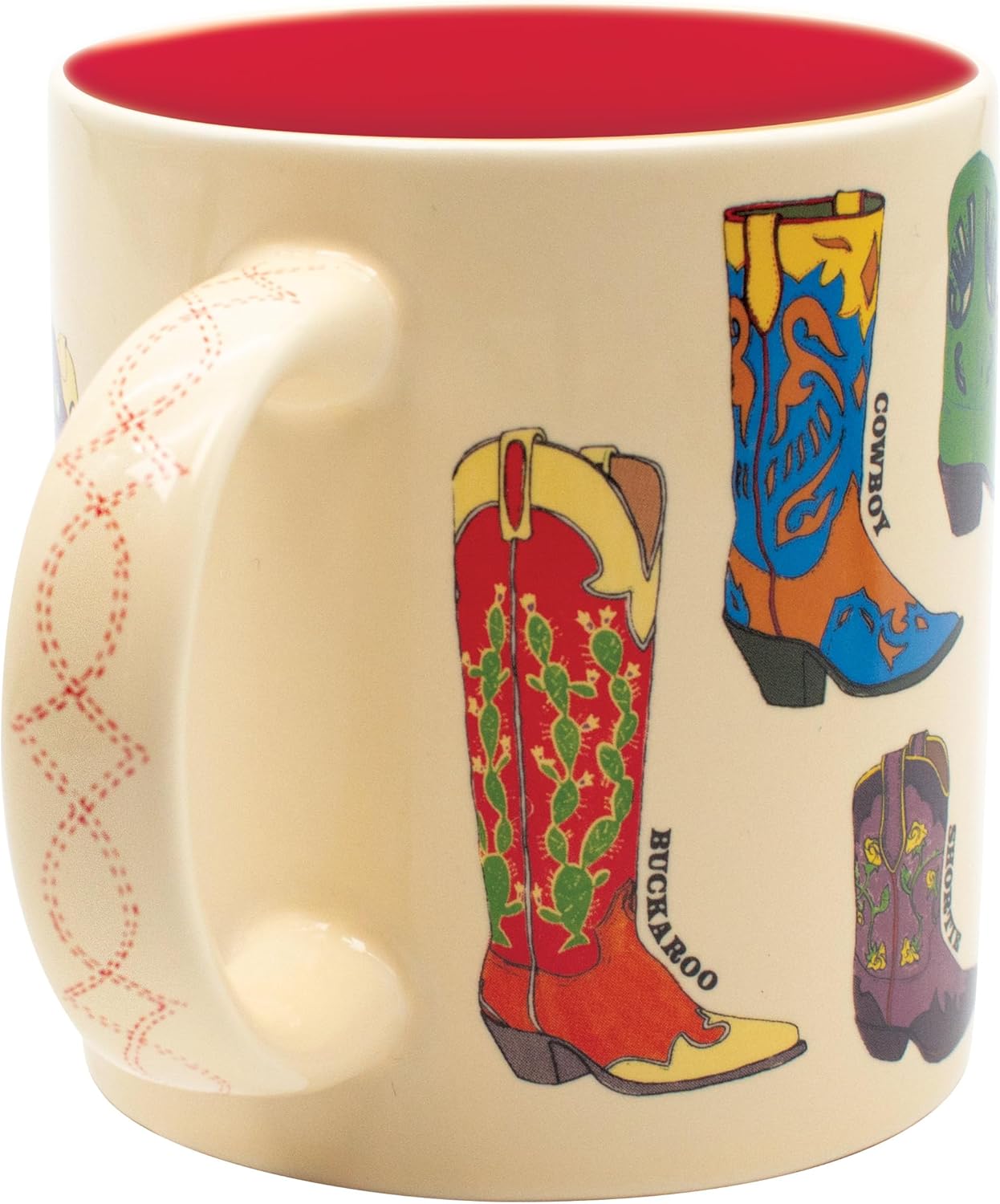 The Unemployed Philosophers Guild Cowboy Boots Mug - Featuring 13 illustrations of Western Footware, Comes in a Fun Gift Box, 12 oz