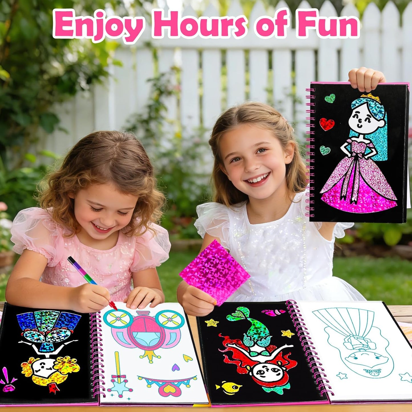 FUNNYB&G Foil Art Crafts for Kids Ages 4-8: Easter Basket Stuffers Essentials for Kids 2026, Easter Gifts for Girls, Crafts Supplies,Party Favors,Creative Toys for Girls 4 5 6 7 8 Years Old(Princess)