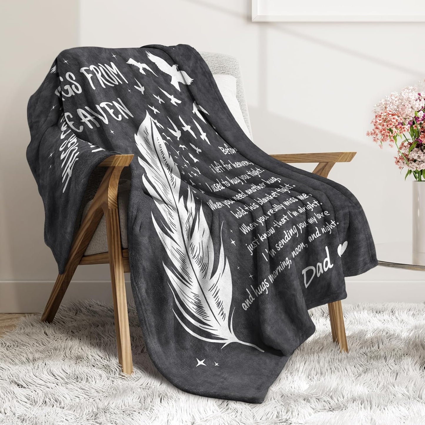 SteadStyle Memorial Gifts for Loss of Dad, Soft Flannel Memorial Blanket, Sympathy Gifts for Loss of Father, Bereavement Gift Idea, Grief Condolences Sorry for Your Loss for Dad - 50 x 60 inches