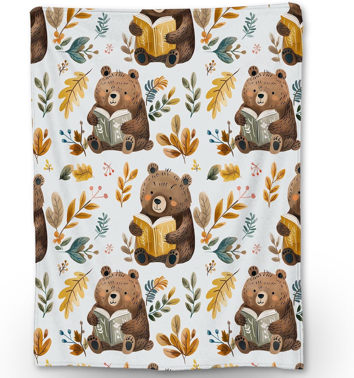 Cute Bear Blanket, Soft Warm Lightweight Animal Flannel Throw Blanket for Couch, Bed, Travel & Outdoor, Cozy Fluffy Fuzzy Blankets for Women Men, Home Decor 50×40 in