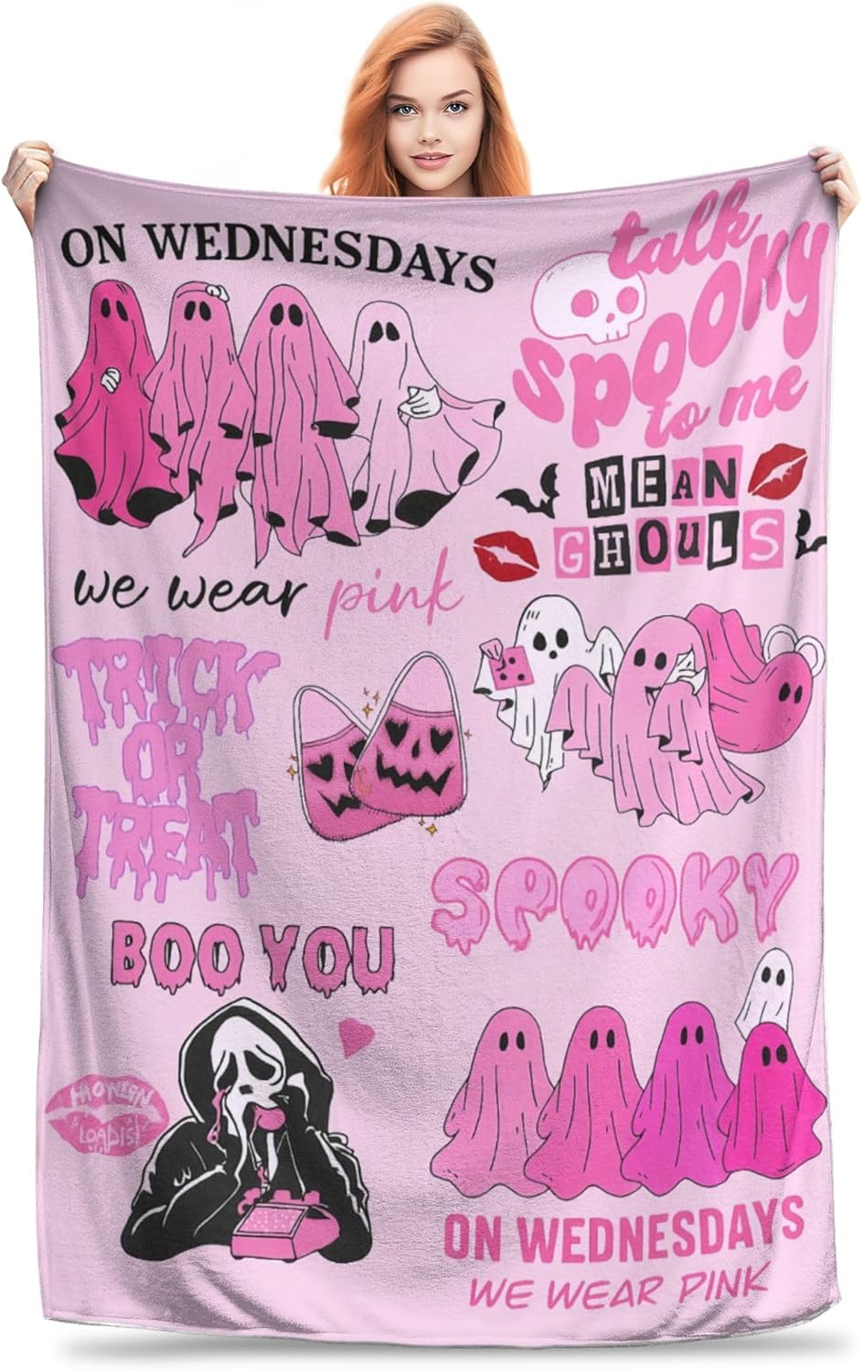 Cozy Horror-Themed Flannel Blanket for Adults,Soft & Warm Scary Movie Gift for Halloween,Horror Fans,Perfect for Couples,Movie Nights 50X60 inch